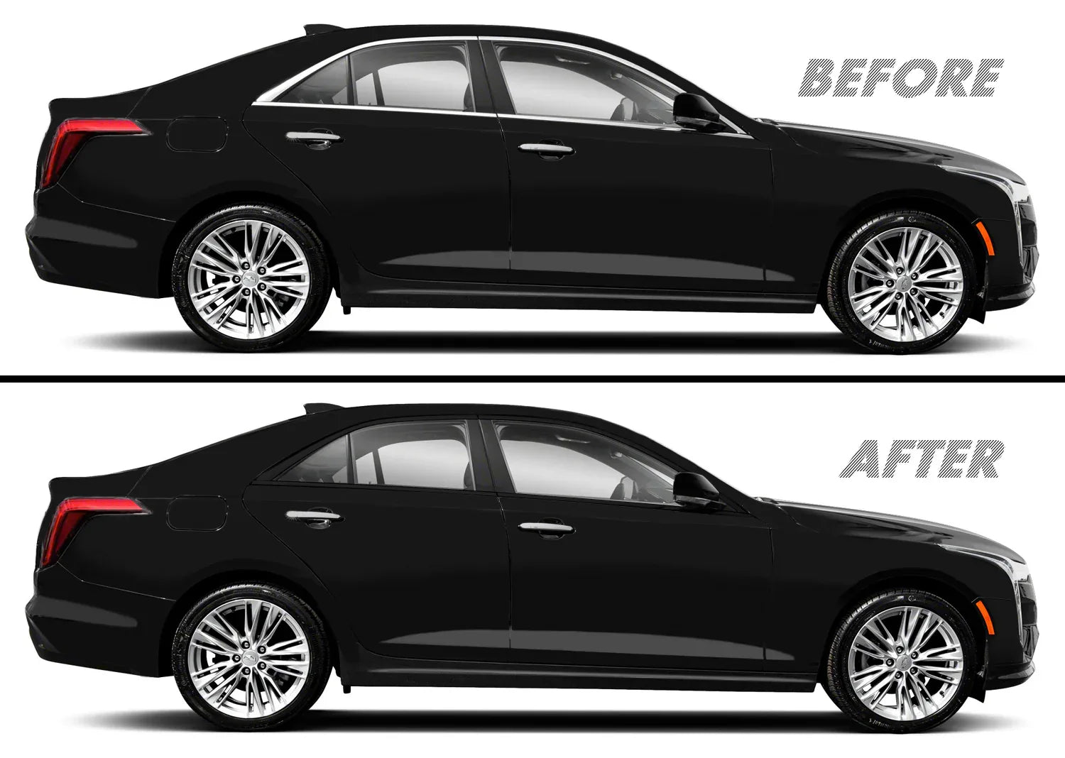 2020-2026 Cadillac CT4 | Window Trim Chrome Delete PreCut Vinyl Wrap