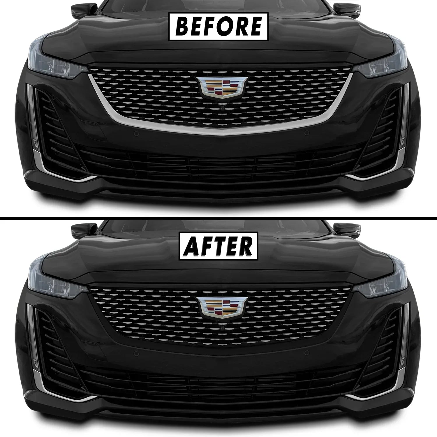 2020-2026 Cadillac CT5 | Front Grill Trim Chrome Delete PreCut Vinyl Wrap