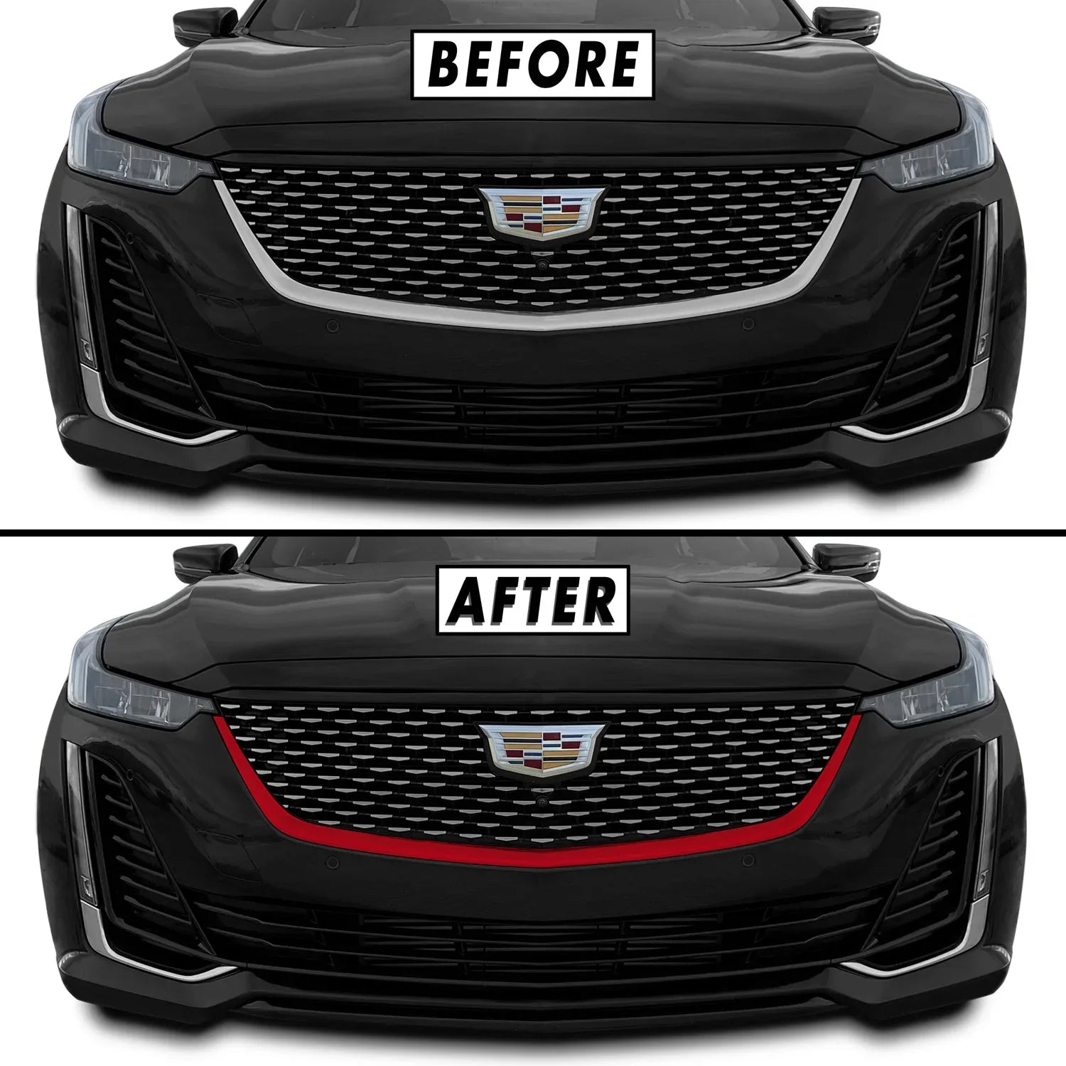2020-2024 Cadillac CT5 | Front Grill Trim Chrome Delete PreCut Vinyl Wrap