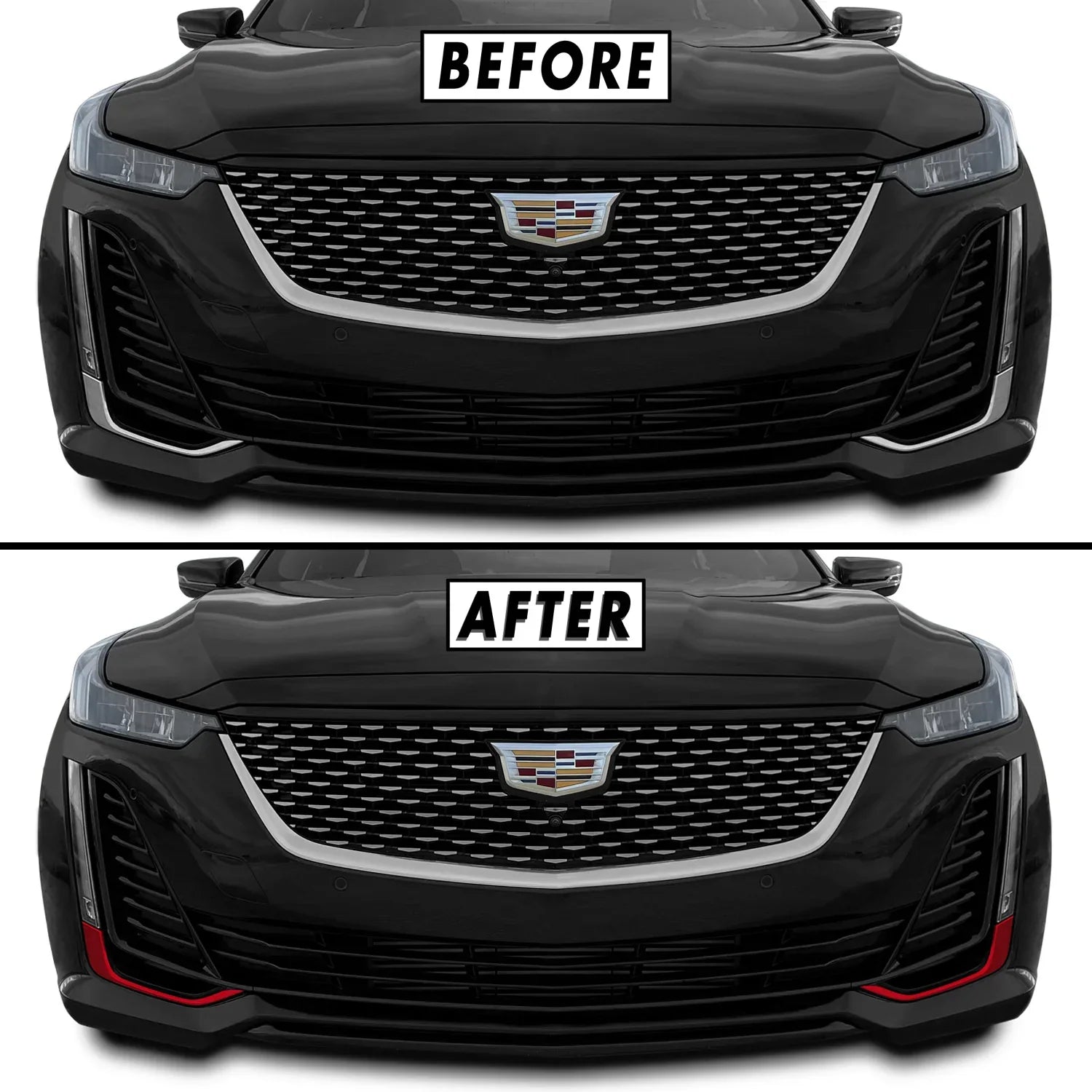 2020-2024 Cadillac CT5 | Fog Light Trim Chrome Delete PreCut Vinyl Wrap