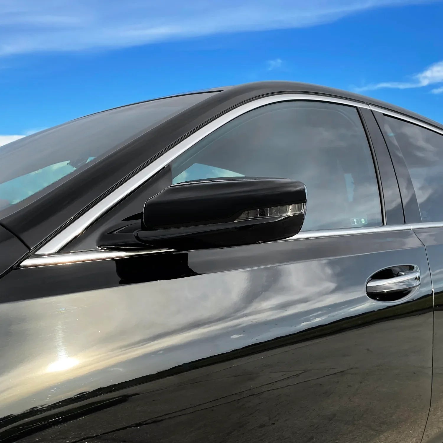 2020-2026 Cadillac CT5 | Mirror Trim Chrome Delete PreCut Vinyl Wrap