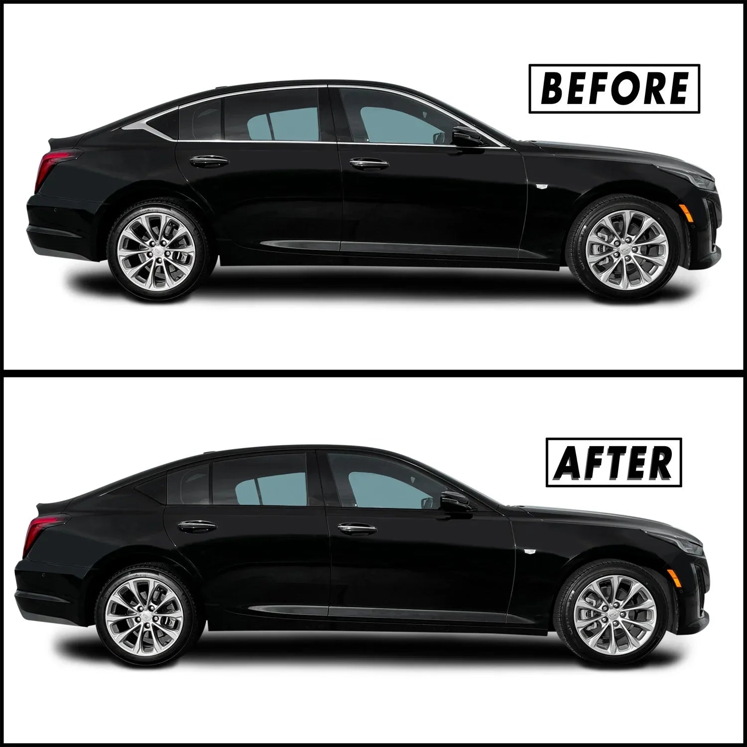 2020-2026 Cadillac CT5 | Window Trim Chrome Delete PreCut Vinyl Wrap