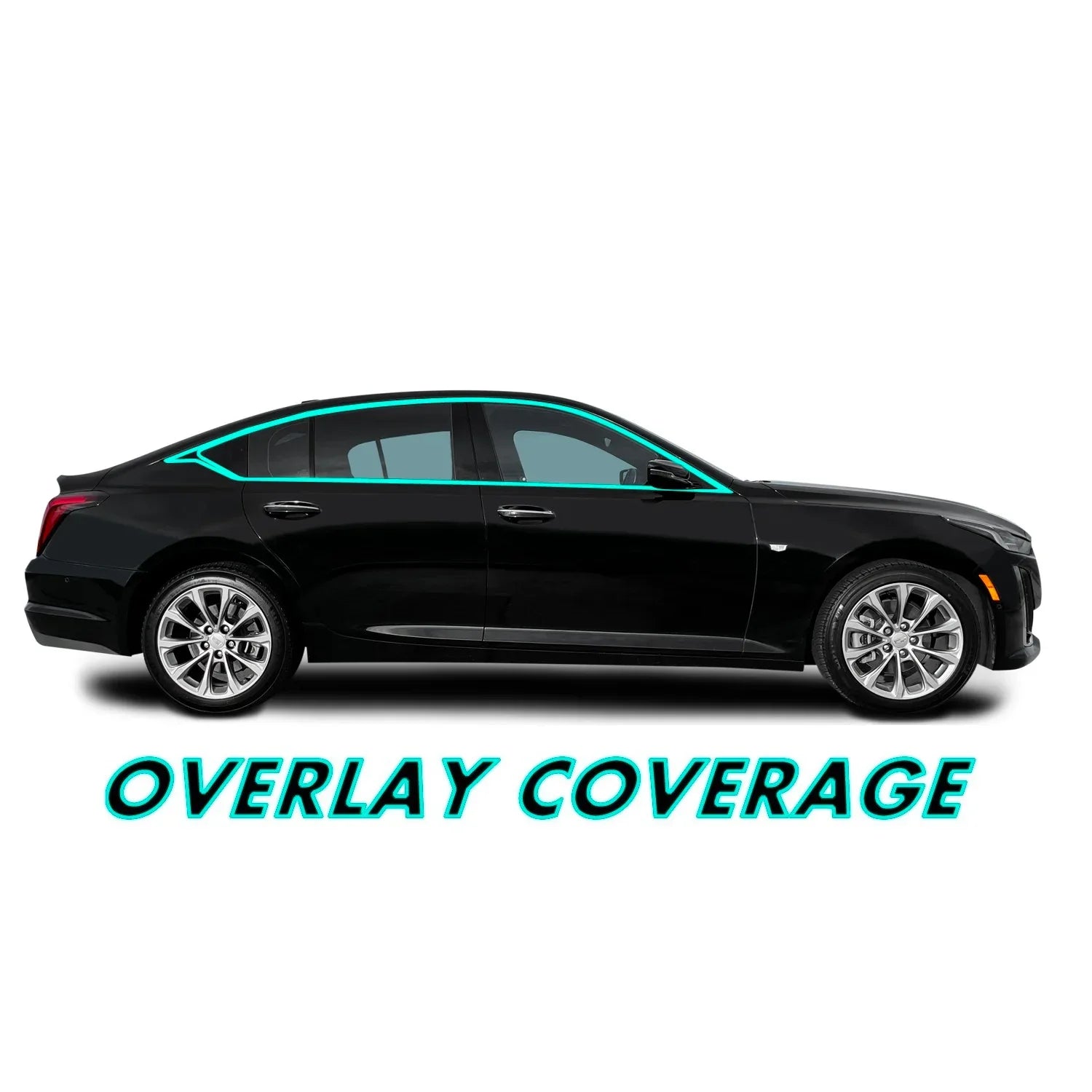 2020-2026 Cadillac CT5 | Window Trim Chrome Delete PreCut Vinyl Wrap