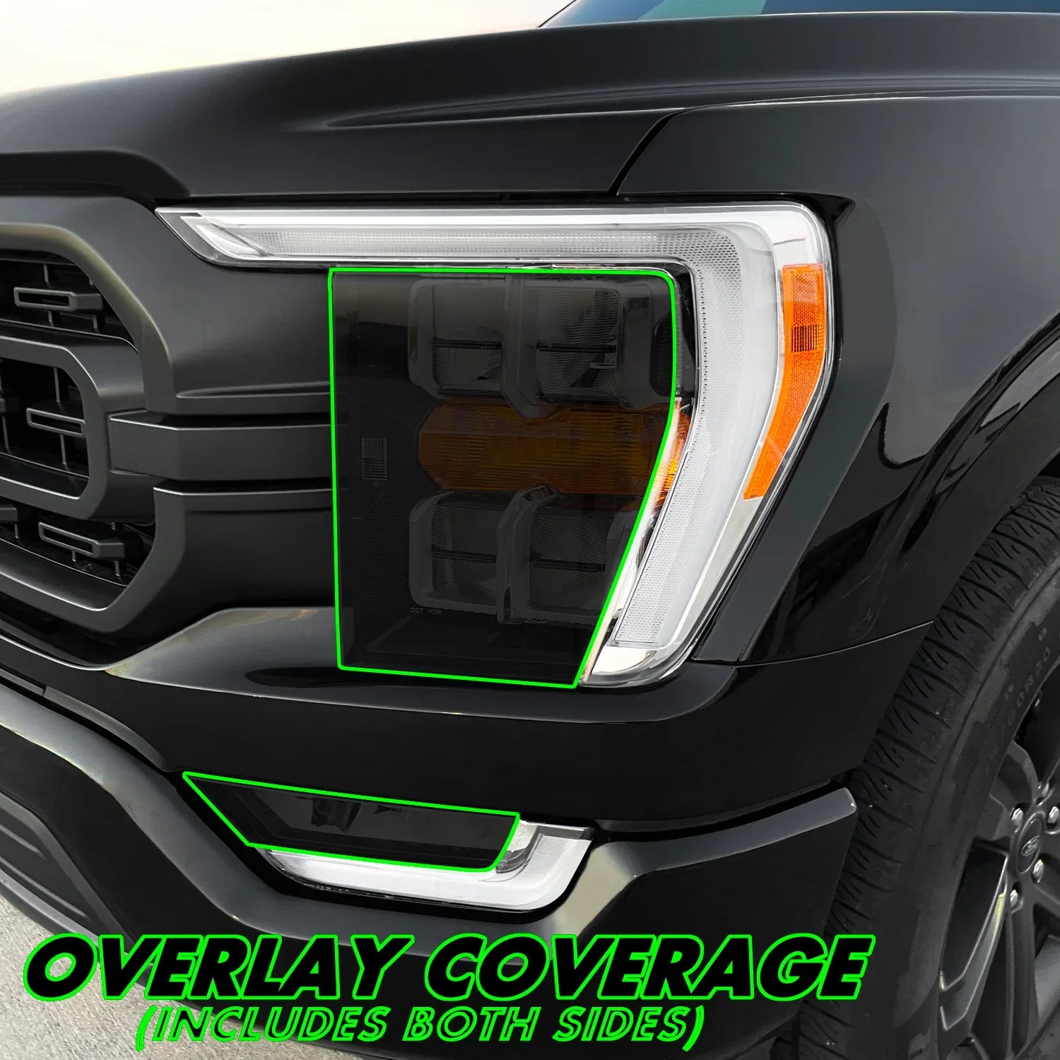 2021-2023 Ford F150 | Headlight Cutout PreCut Tint Overlays