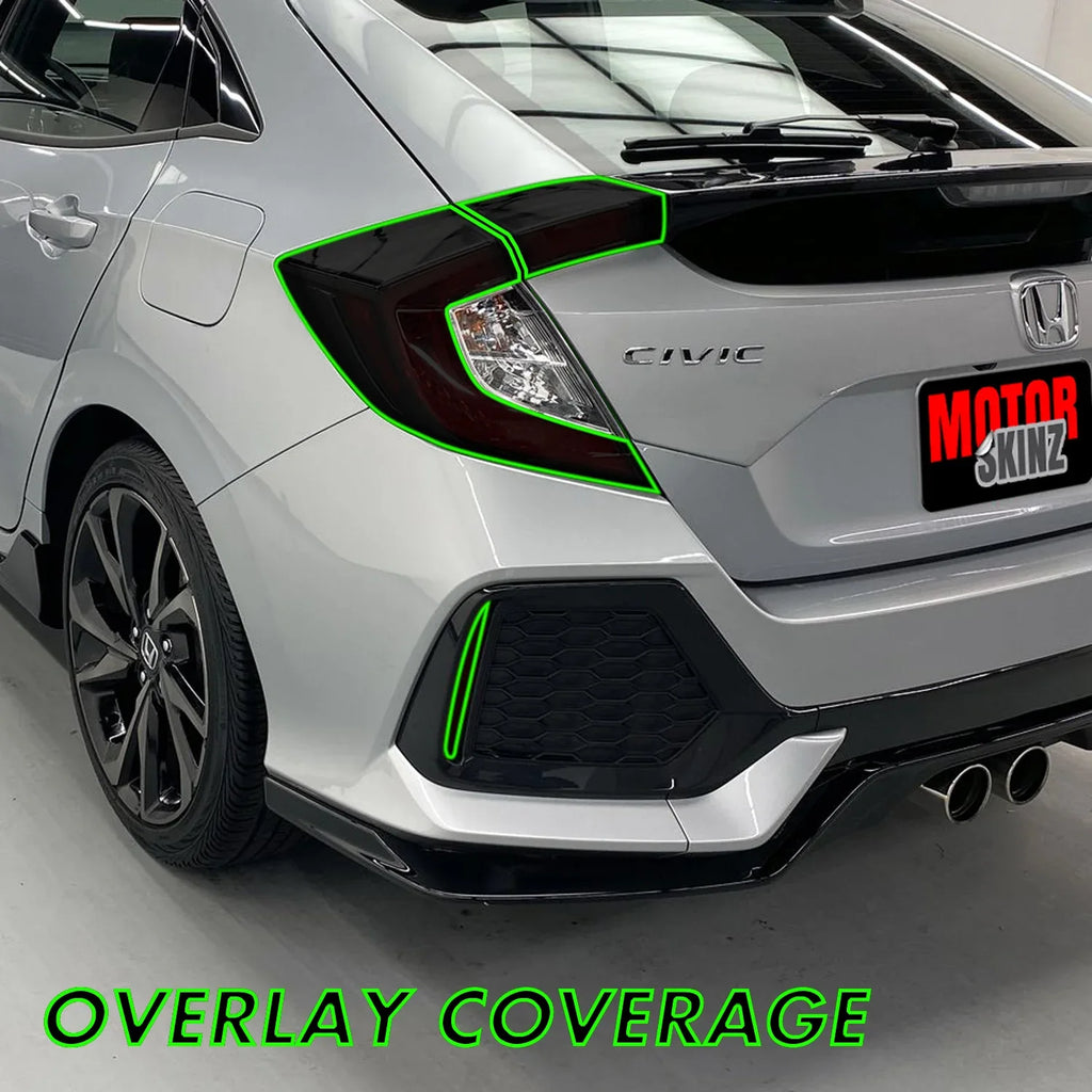 2016-2021 Honda Civic Hatchback | Tail Light Cutout PreCut Tint Overlays