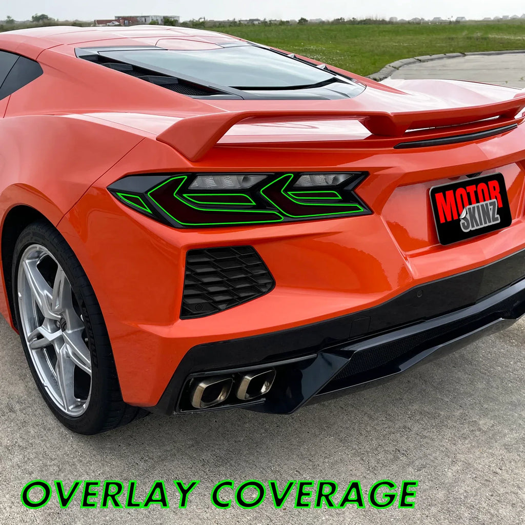 2020-2022 Chevrolet Corvette C8 | Tail Light Cutout PreCut Tint Overlays
