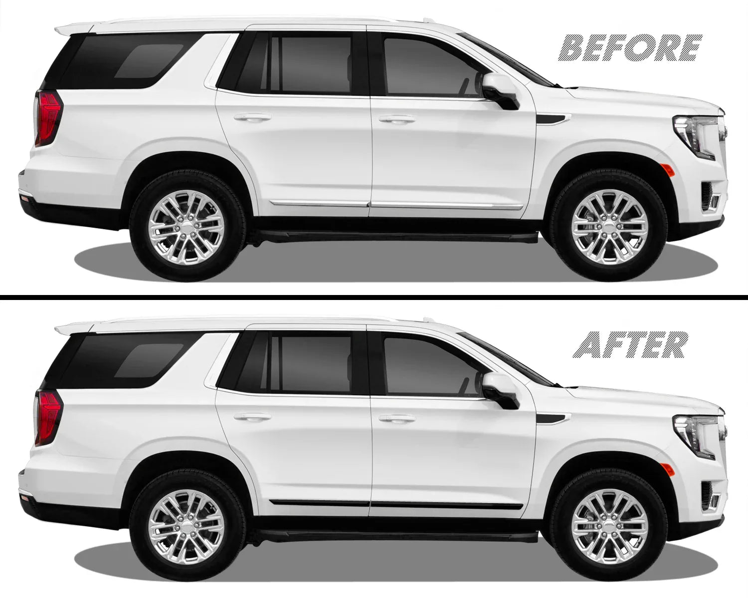 2021-2023 GMC Yukon | Door Molding Trim Chrome Delete PreCut Vinyl Wrap