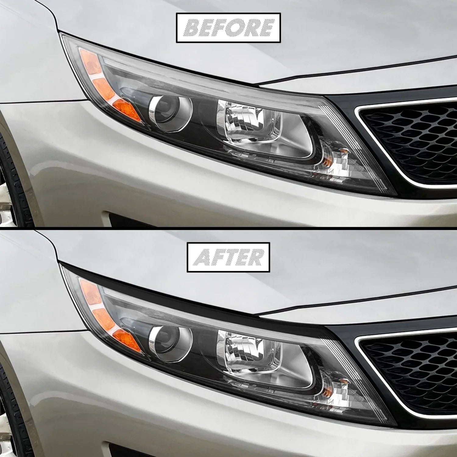 2014-2015 Kia Optima | Headlight Eyelid PreCut Vinyl Overlays