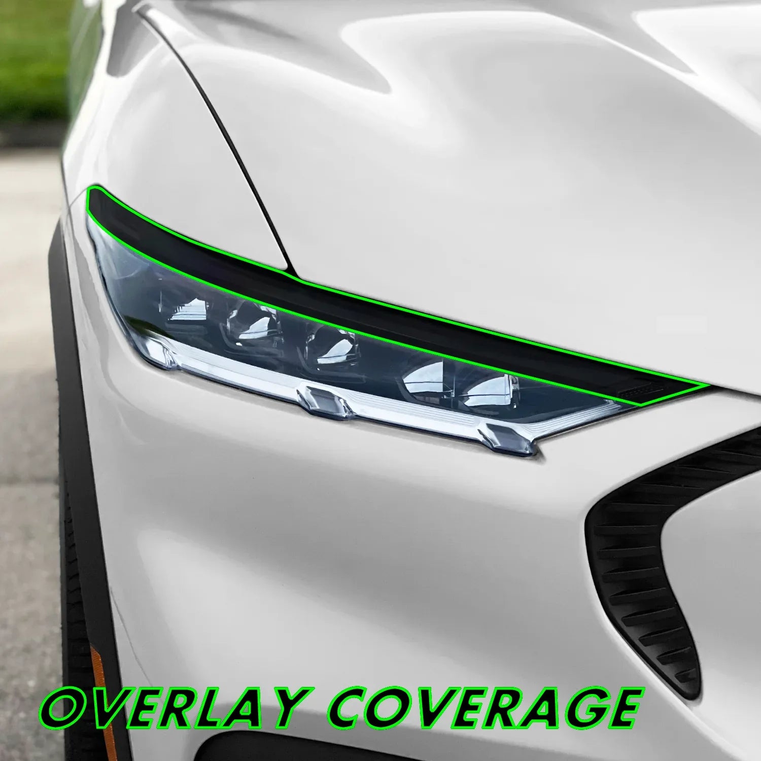 2021-2024 Ford Mustang Mach-E | Headlight Eyelid PreCut Vinyl Overlays