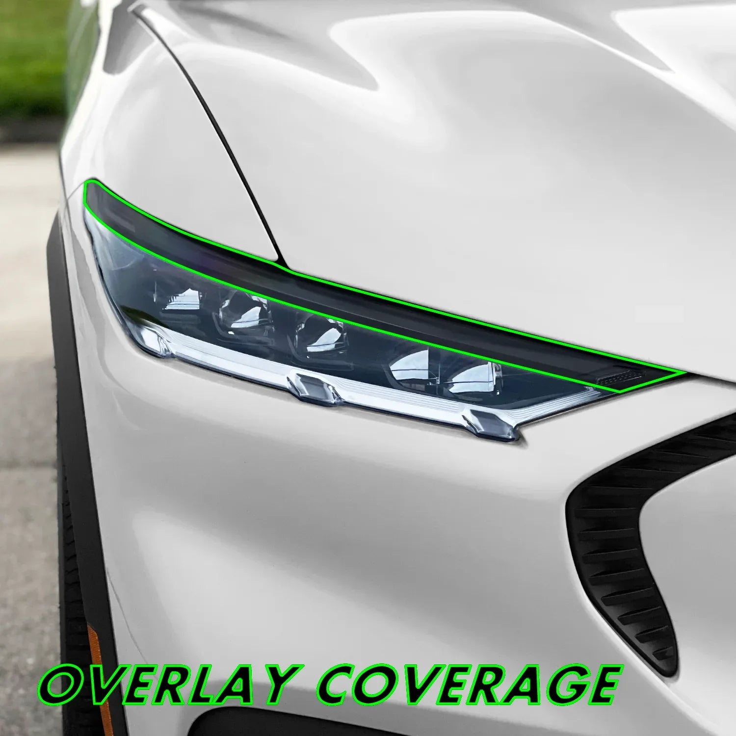 2021-2024 Ford Mustang Mach-E | Headlight Eyelid PreCut Vinyl Overlays