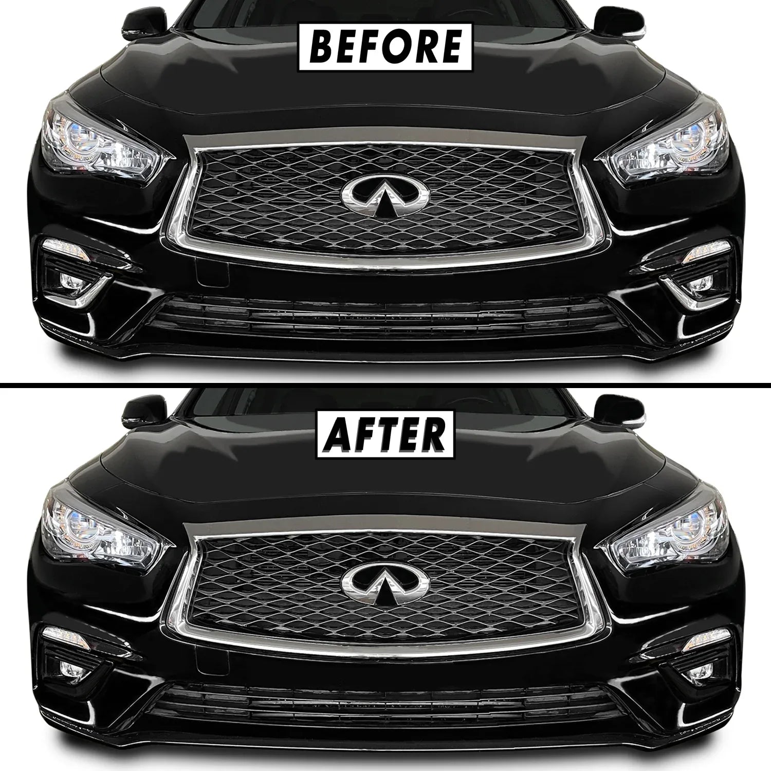 2018-2023 Infiniti Q50 | Fog Light Trim Chrome Delete PreCut Vinyl Wrap