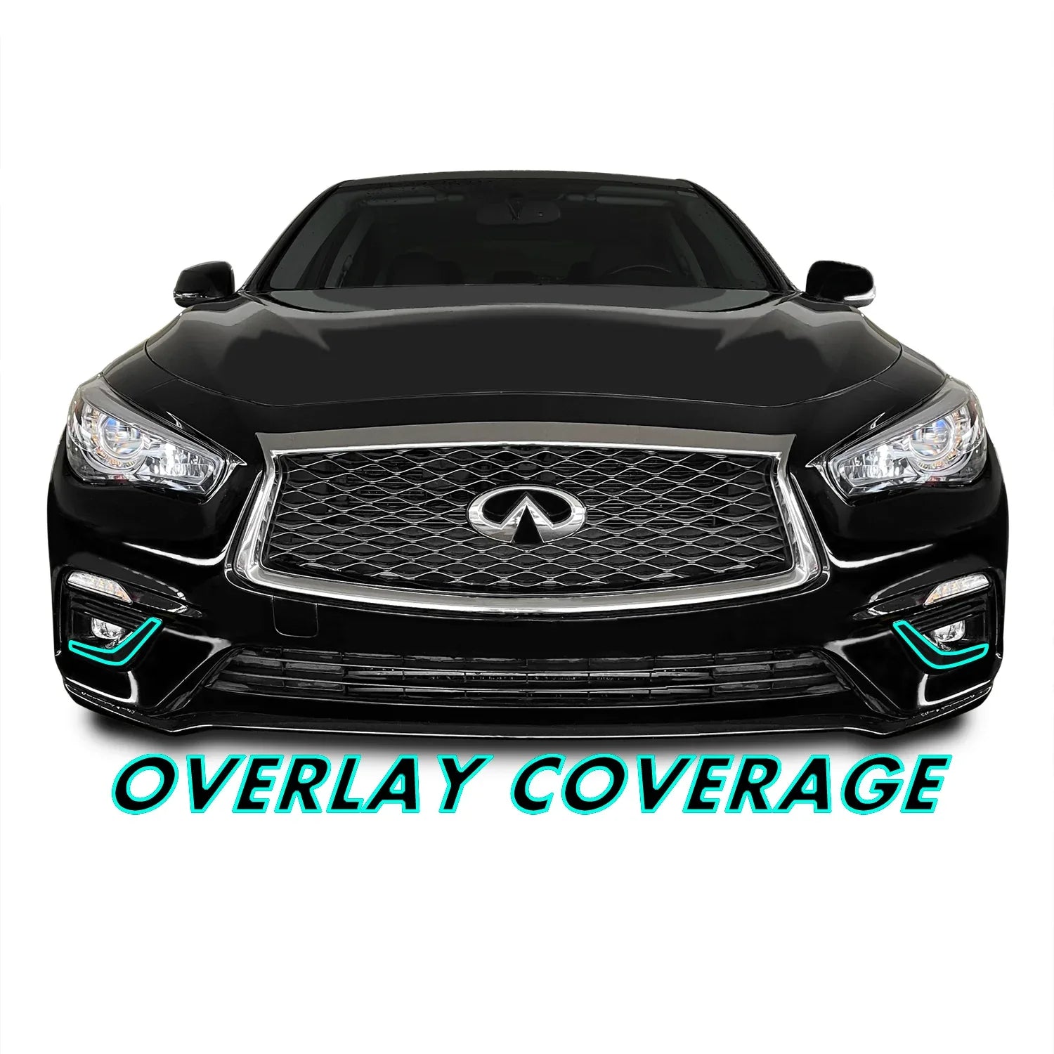 2018-2023 Infiniti Q50 | Fog Light Trim Chrome Delete PreCut Vinyl Wrap