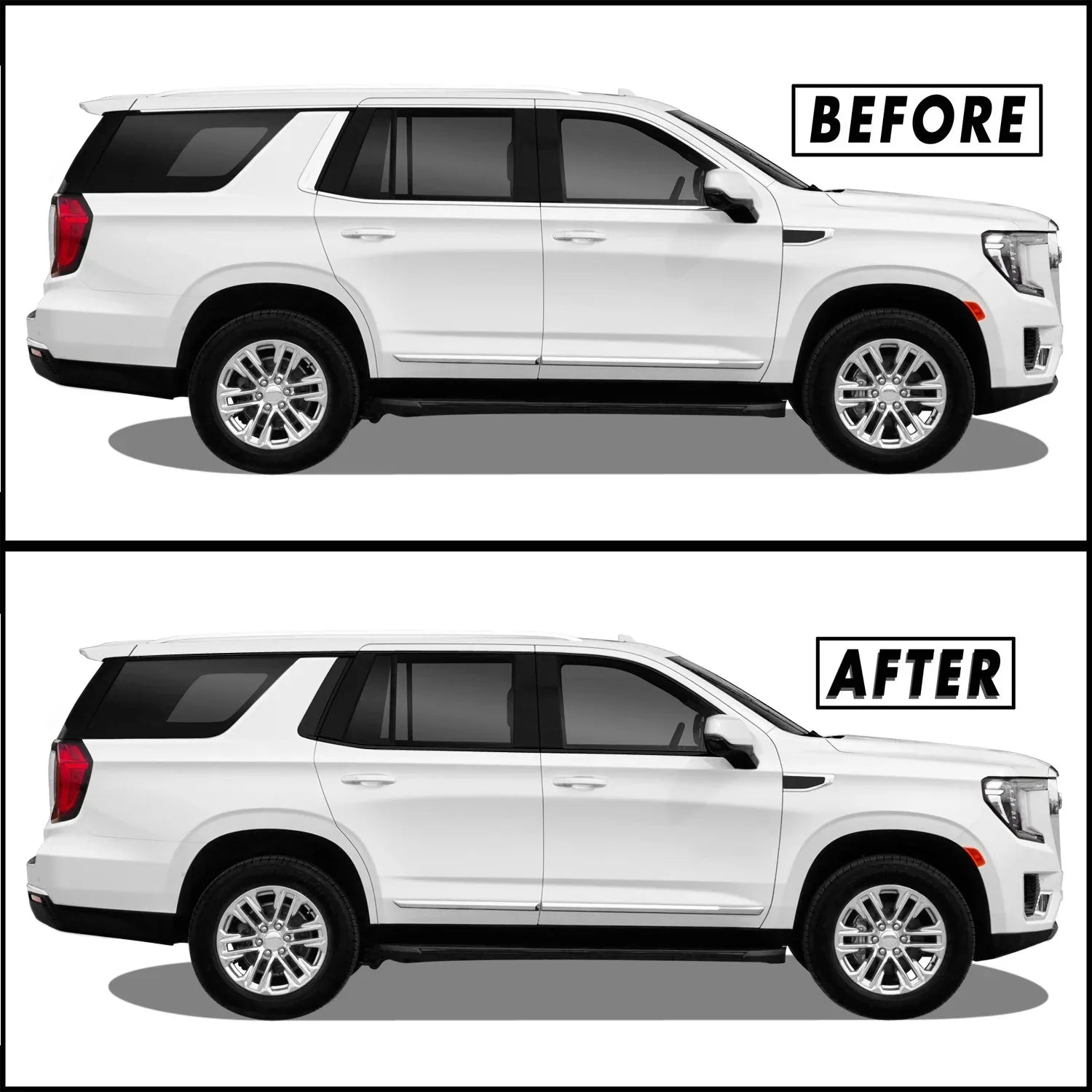 2021-2023 GMC Yukon | Window Trim Chrome Delete PreCut Vinyl Wrap
