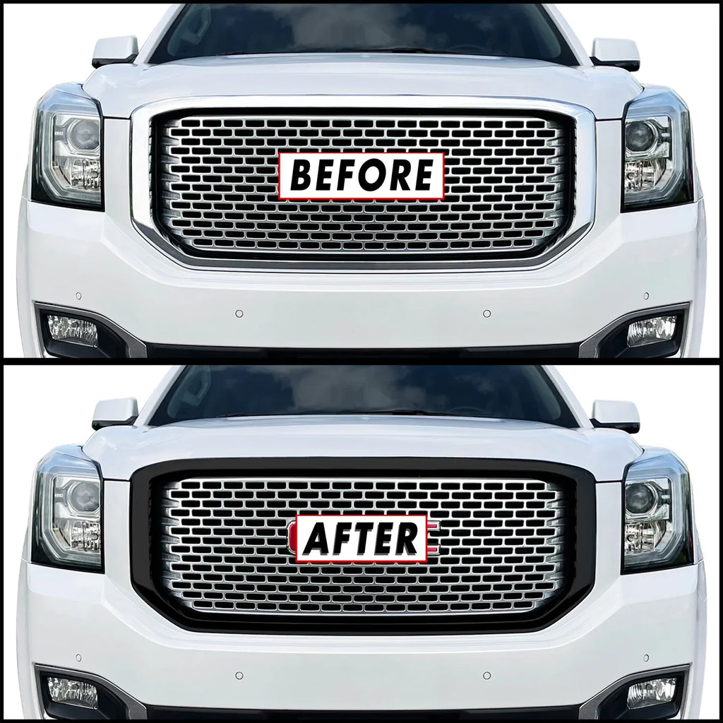 2015-2020 GMC Yukon | Front Grill Trim Chrome Delete PreCut Vinyl Wrap