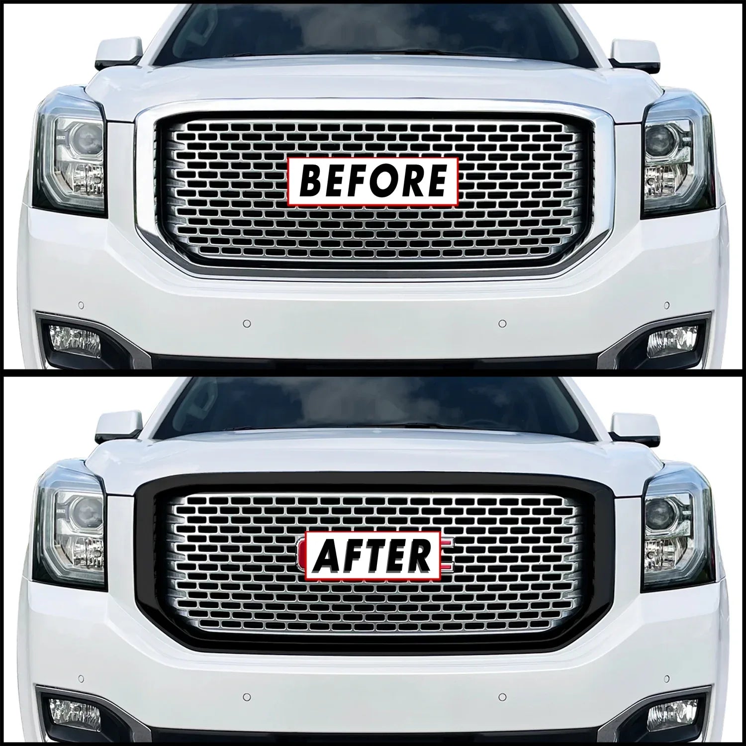 2015-2020 GMC Yukon | Front Grill Trim Chrome Delete PreCut Vinyl Wrap