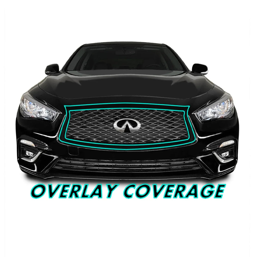 2018-2023 Infiniti Q50 | Front Grill Trim Chrome Delete PreCut Vinyl Wrap