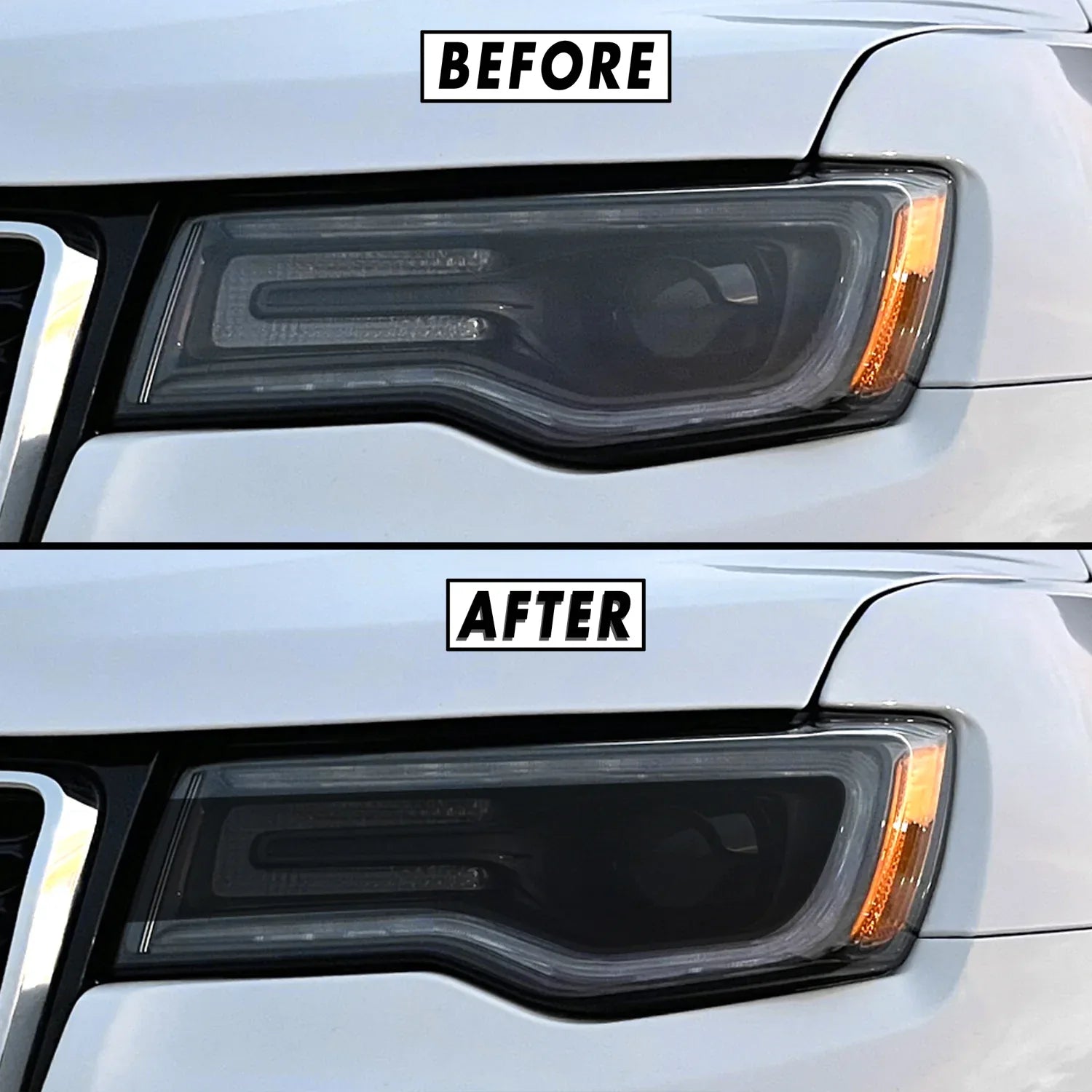 2014-2021 Jeep Grand Cherokee | Headlight Cutout PreCut Tint Overlays