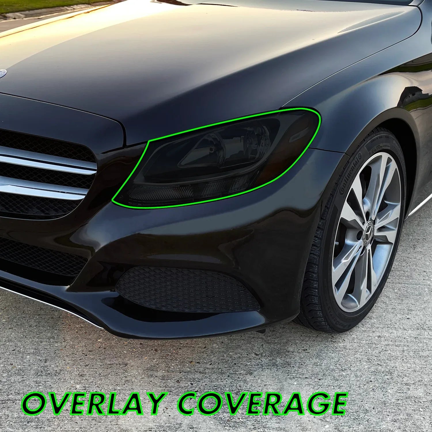 2015-2021 Mercedes C-Class | Headlight PreCut Tint Overlays