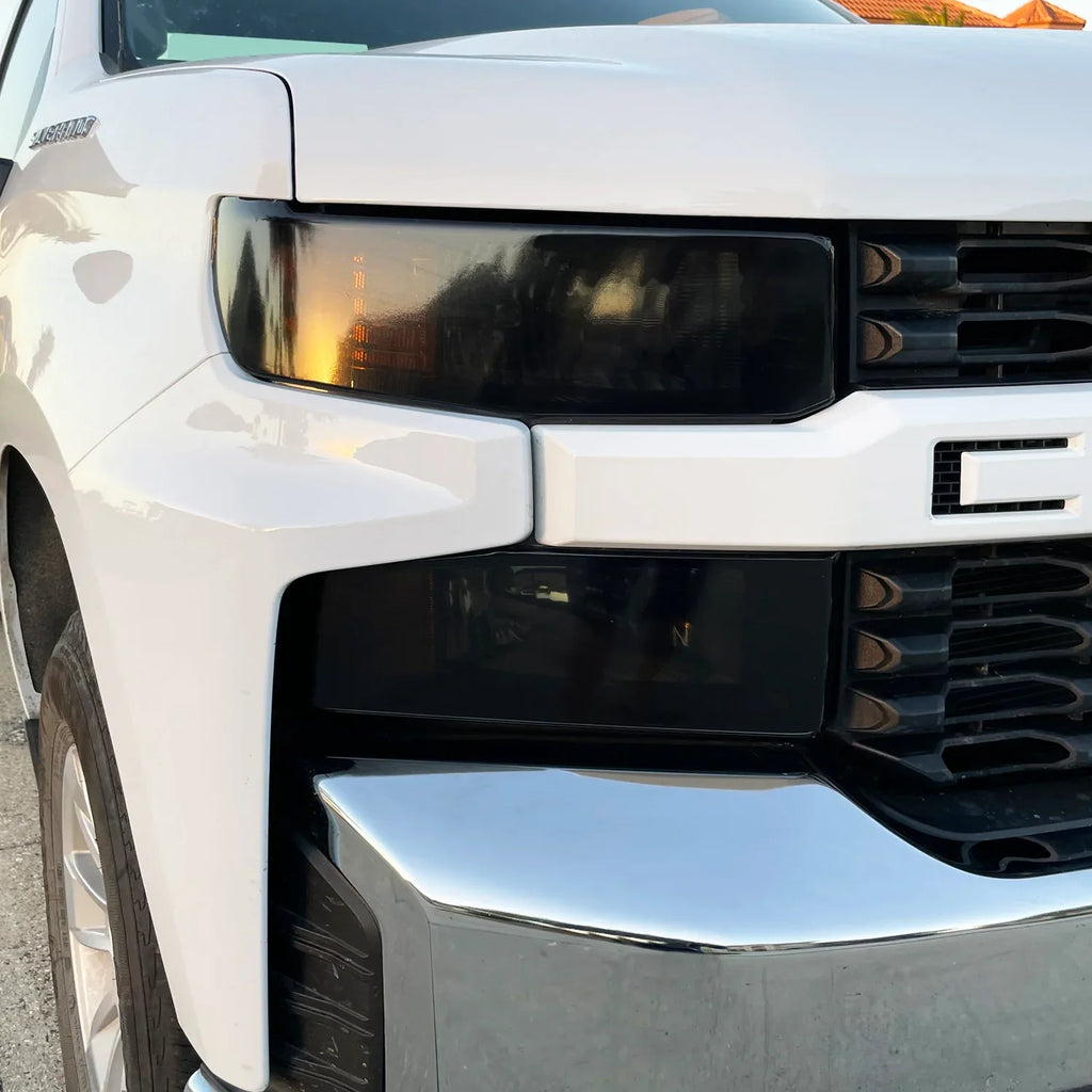 2019-2021 Chevrolet Silverado 1500 Custom Model | Headlight PreCut Tint Overlays