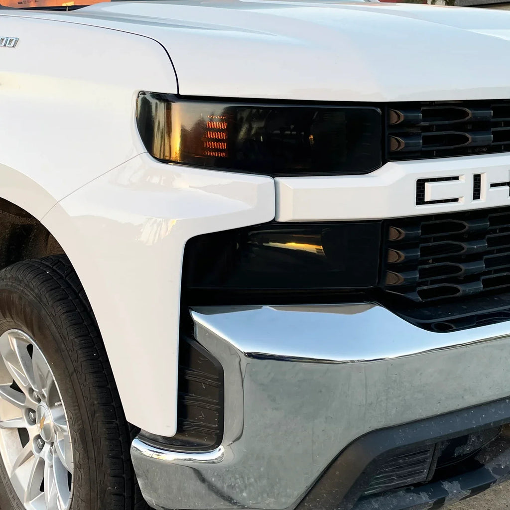 2019-2021 Chevrolet Silverado 1500 Custom Model | Headlight PreCut Tint Overlays