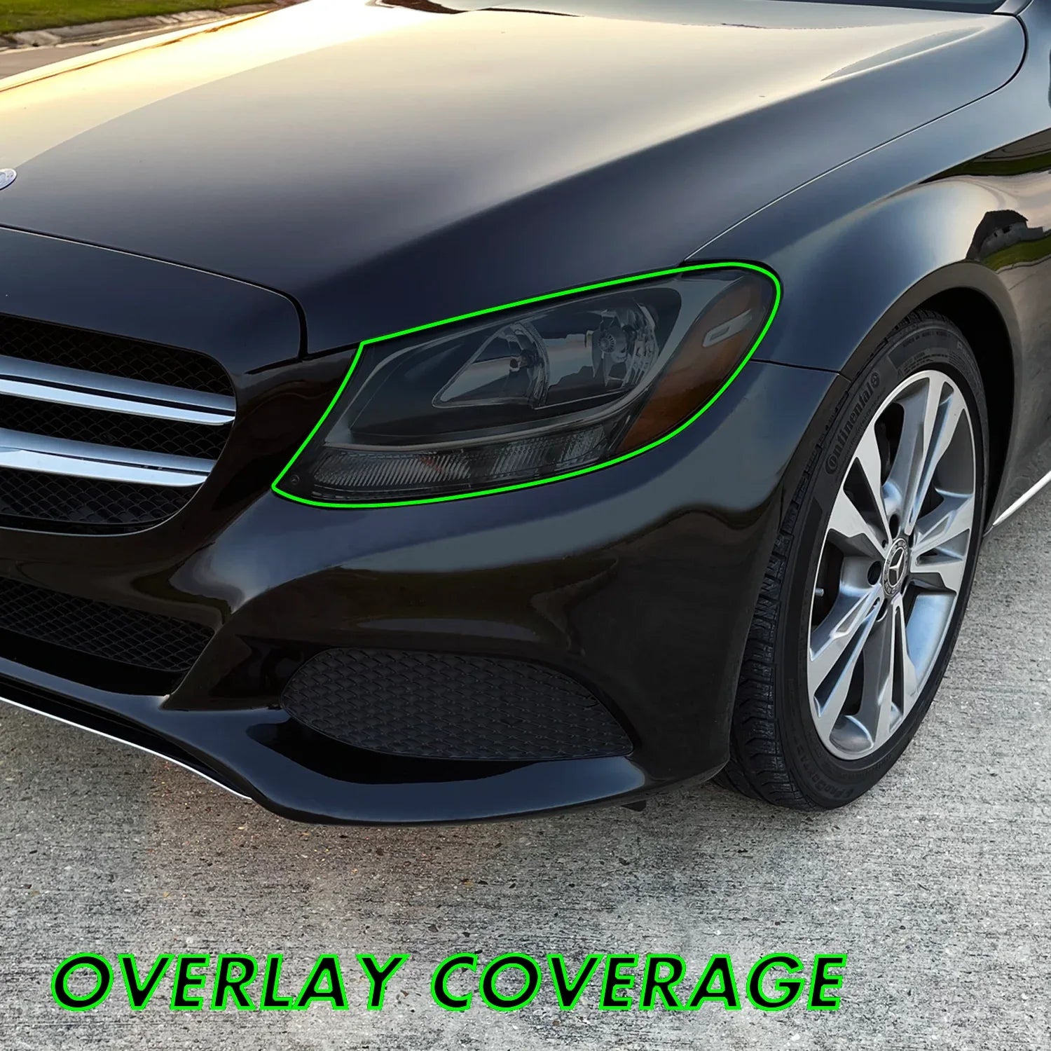 2015-2021 Mercedes C-Class | Headlight PreCut Tint Overlays