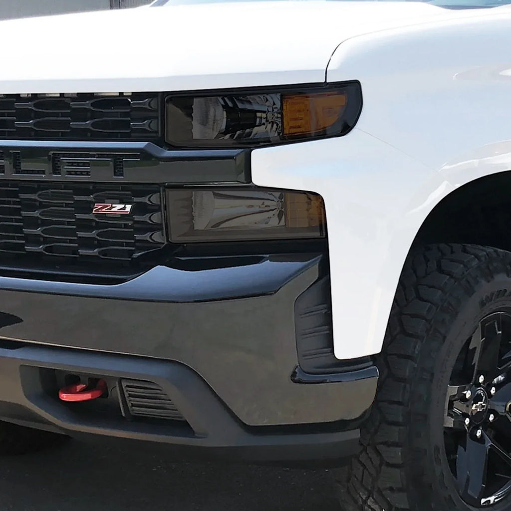 2019-2021 Chevrolet Silverado 1500 Custom Model | Headlight PreCut Tint Overlays