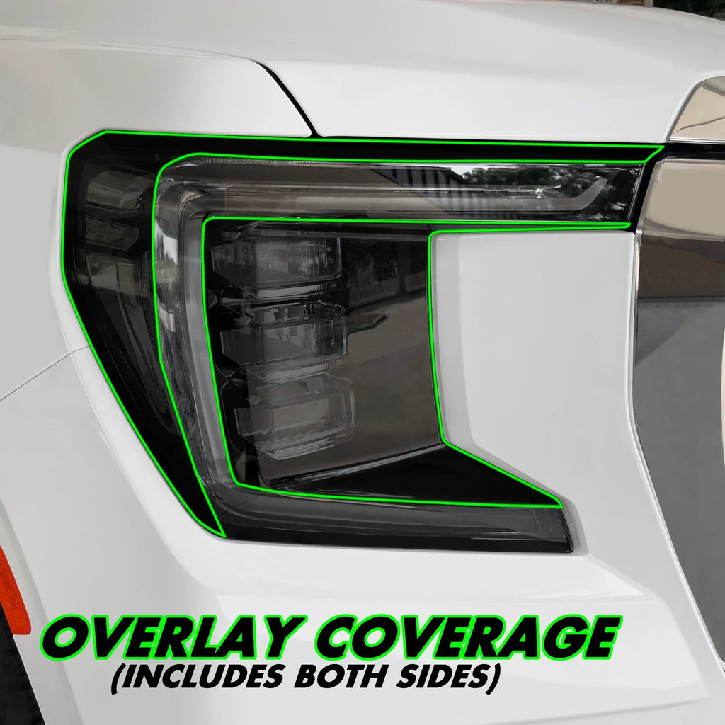 2021-2023 GMC Yukon | Headlight Cutout PreCut Tint Overlays