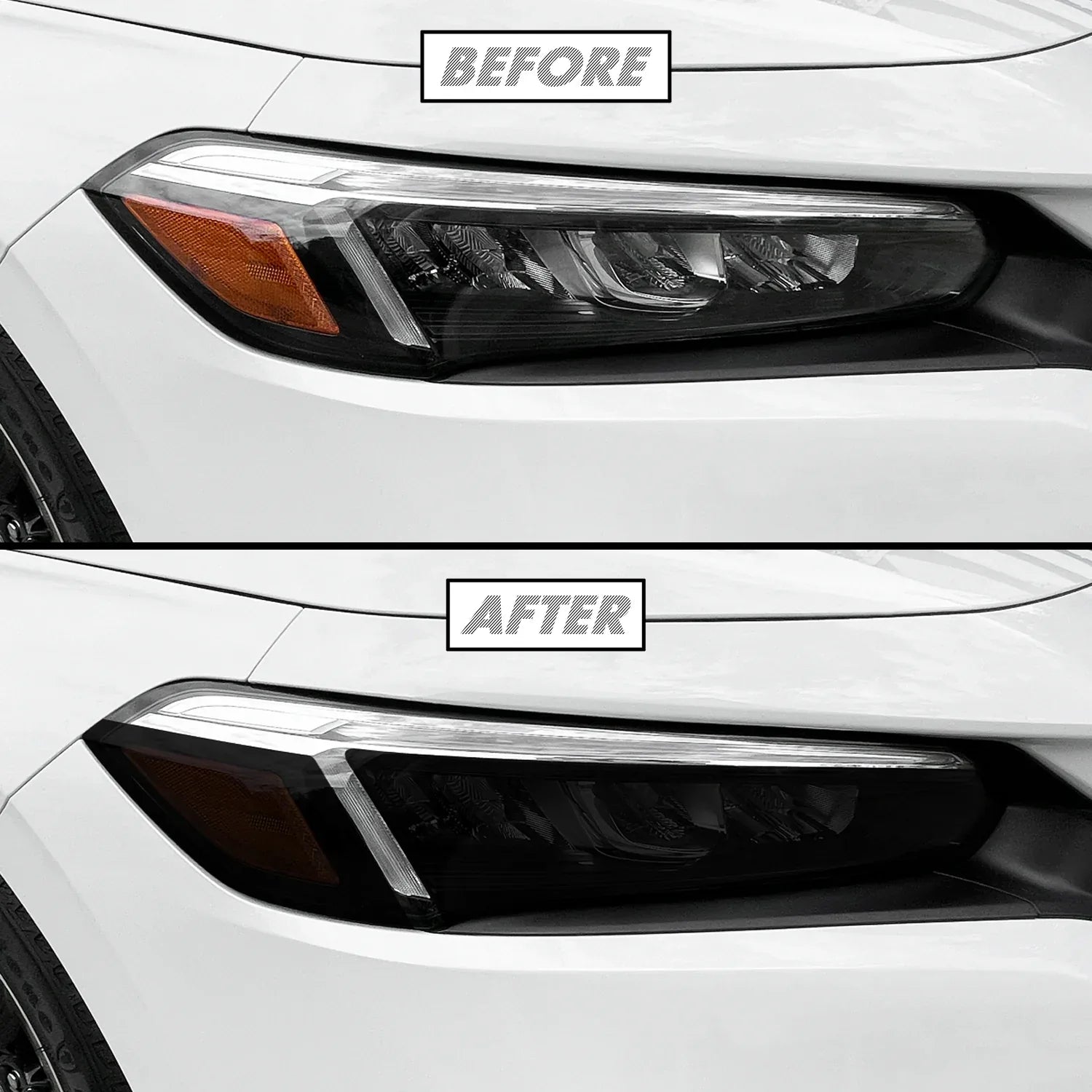2022-2026 Honda Civic | Headlight Cutout & Side Marker PreCut Tint Overlays