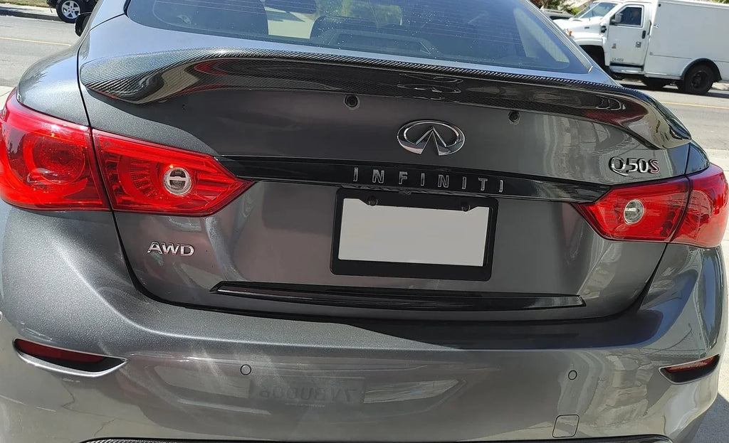 2014-2017 Infiniti Q50 | Rear Trunk Trim Chrome Delete PreCut Vinyl Wrap