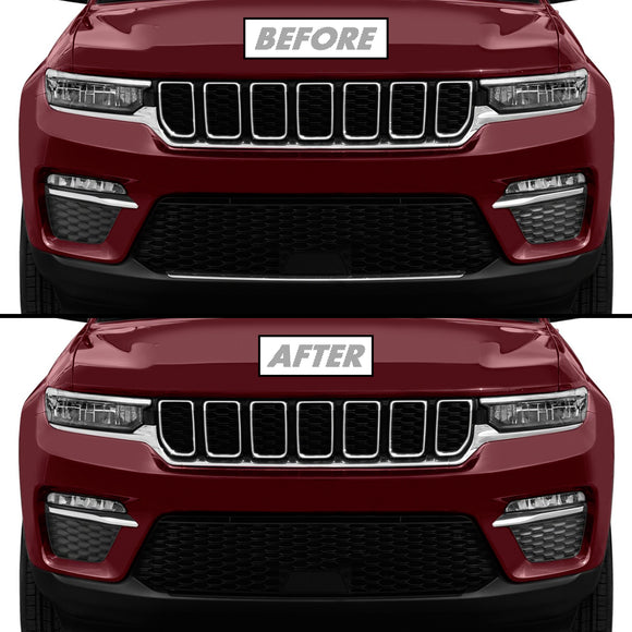2022-2023 Jeep Grand Cherokee | Front Bumper Lower Lip Trim Chrome Delete PreCut Vinyl Wrap