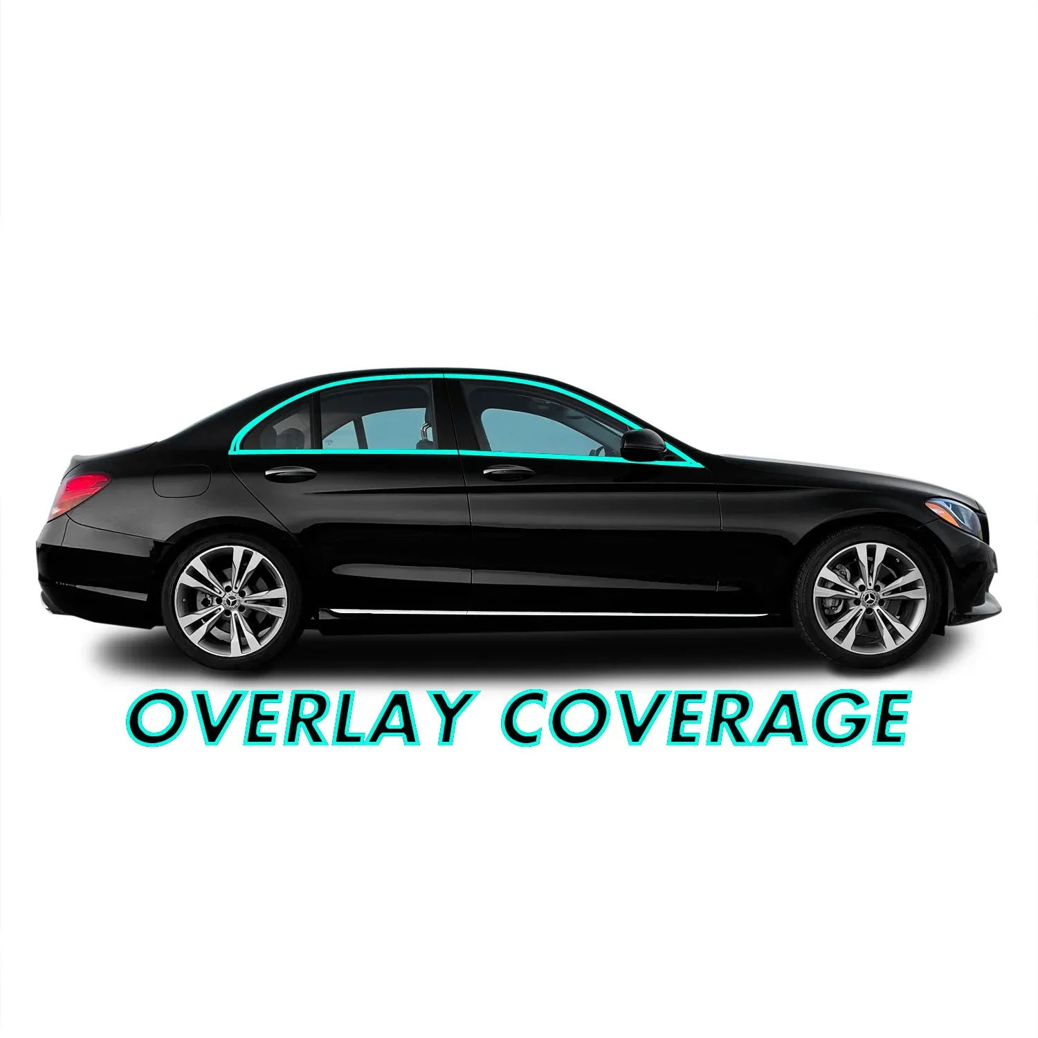 2015-2021 Mercedes C-Class Sedan | Window Trim Chrome Delete PreCut Vinyl Wrap