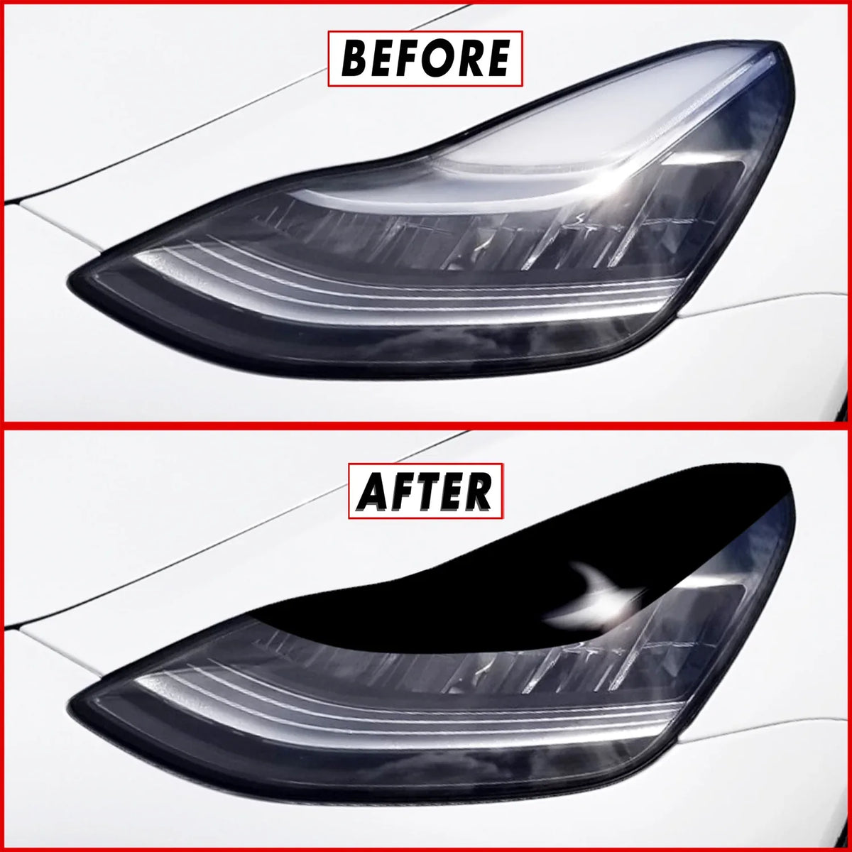 2017-2023 Tesla Model 3 | Headlight Eyelid PreCut Tint Overlays