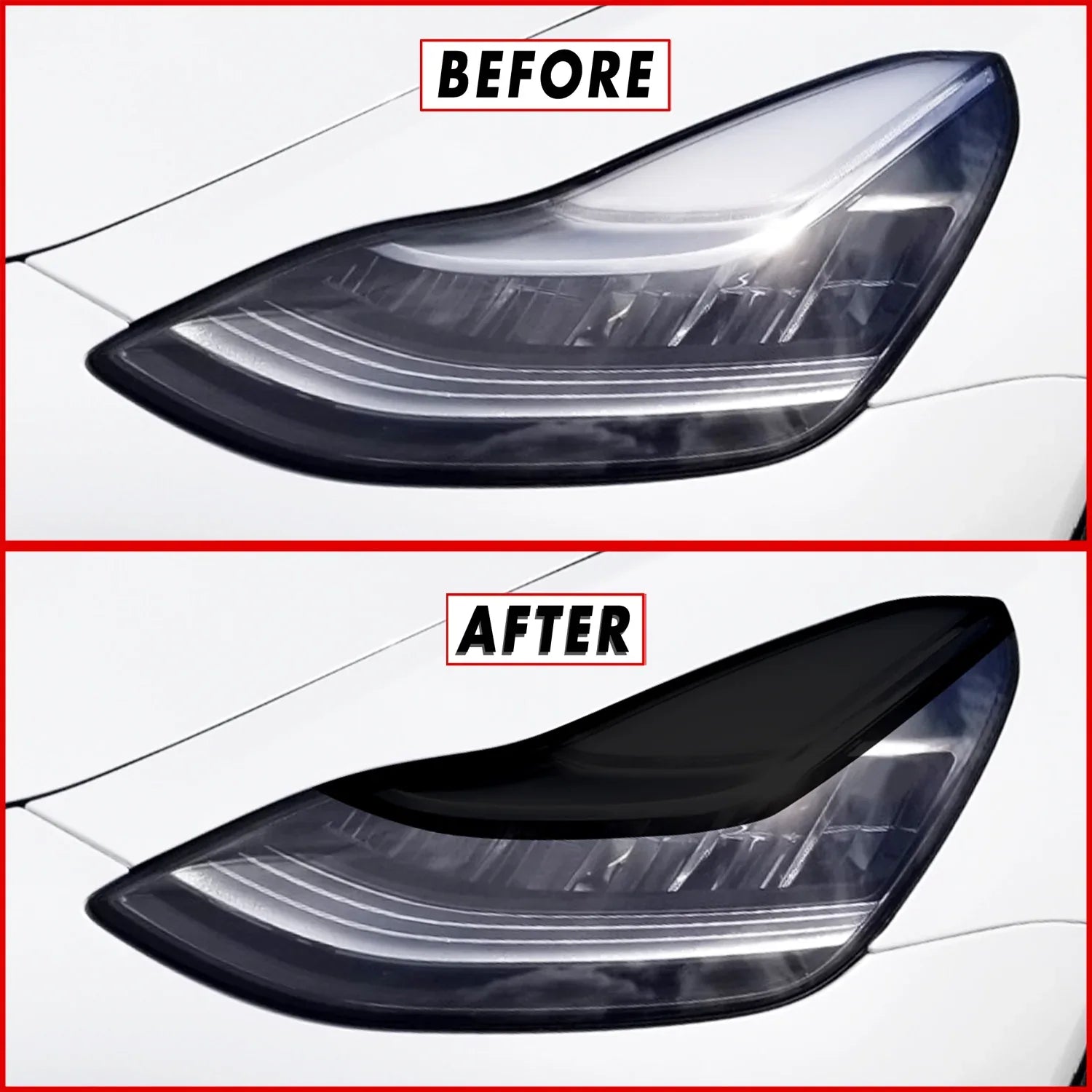 2017-2023 Tesla Model 3 | Headlight Eyelid PreCut Tint Overlays