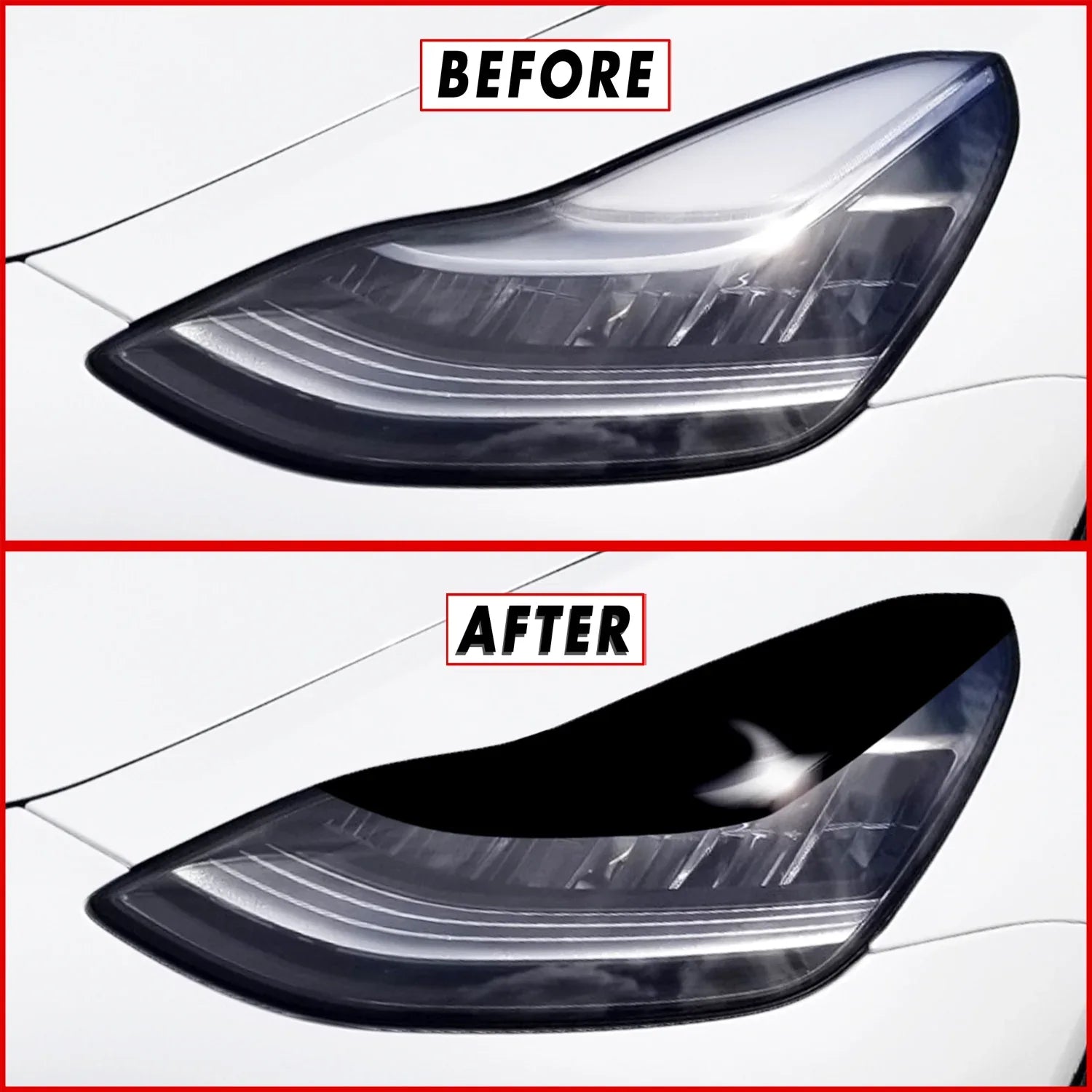 2017-2023 Tesla Model 3 | Headlight Eyelid PreCut Tint Overlays