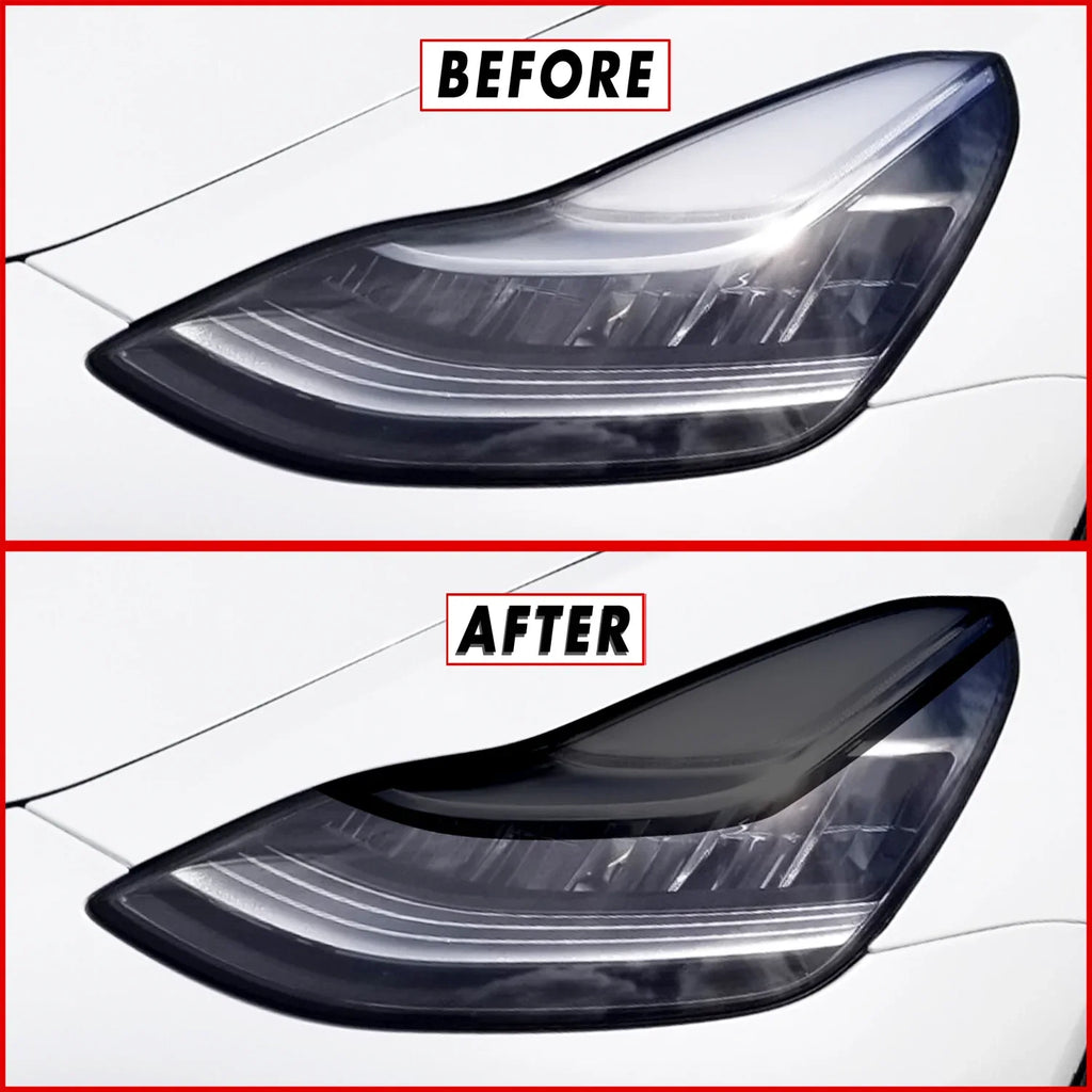 2017-2023 Tesla Model 3 | Headlight Eyelid PreCut Tint Overlays