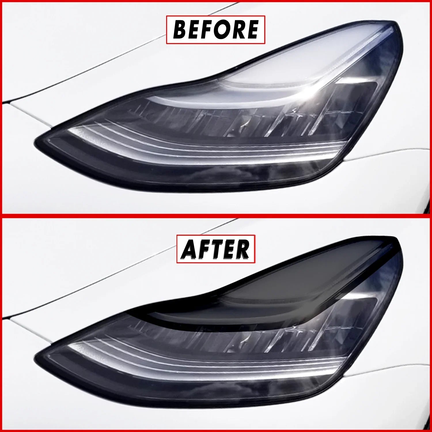 2017-2023 Tesla Model 3 | Headlight Eyelid PreCut Tint Overlays