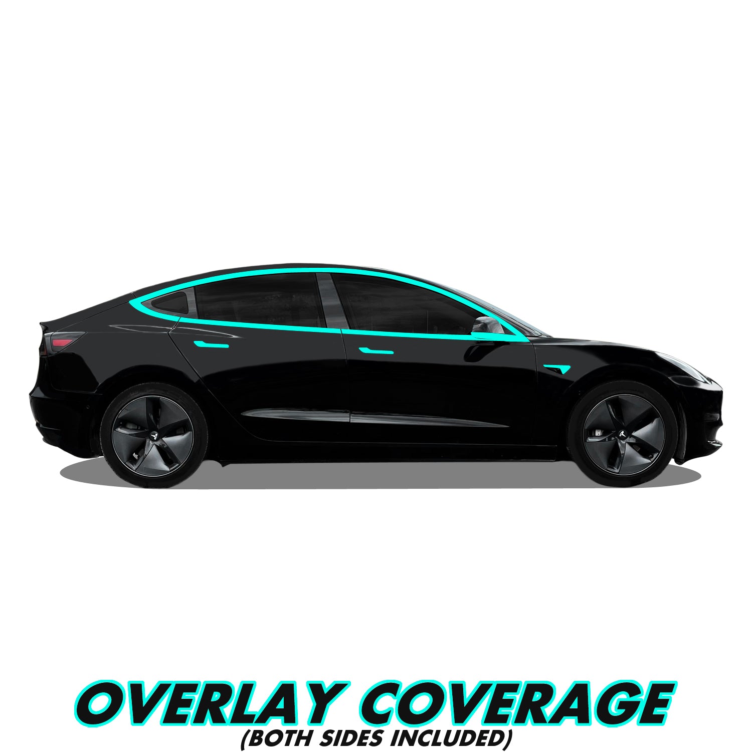 2017-2023 Tesla Model 3 | Window Trim Chrome Delete PreCut Vinyl Wrap