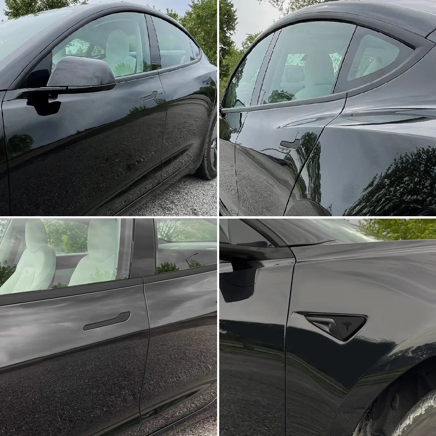2017-2023 Tesla Model 3 | Window Trim Chrome Delete PreCut Vinyl Wrap