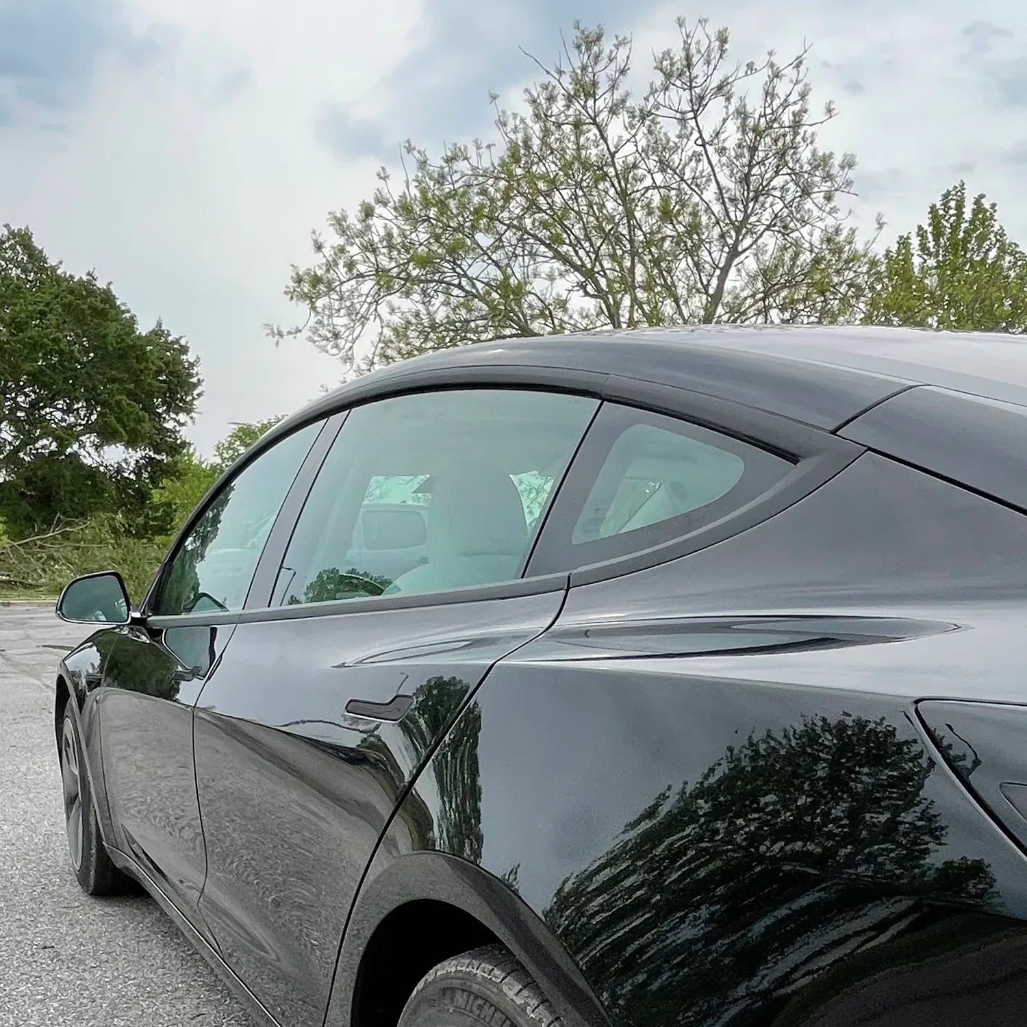 2017-2023 Tesla Model 3 | Window Trim Chrome Delete PreCut Vinyl Wrap