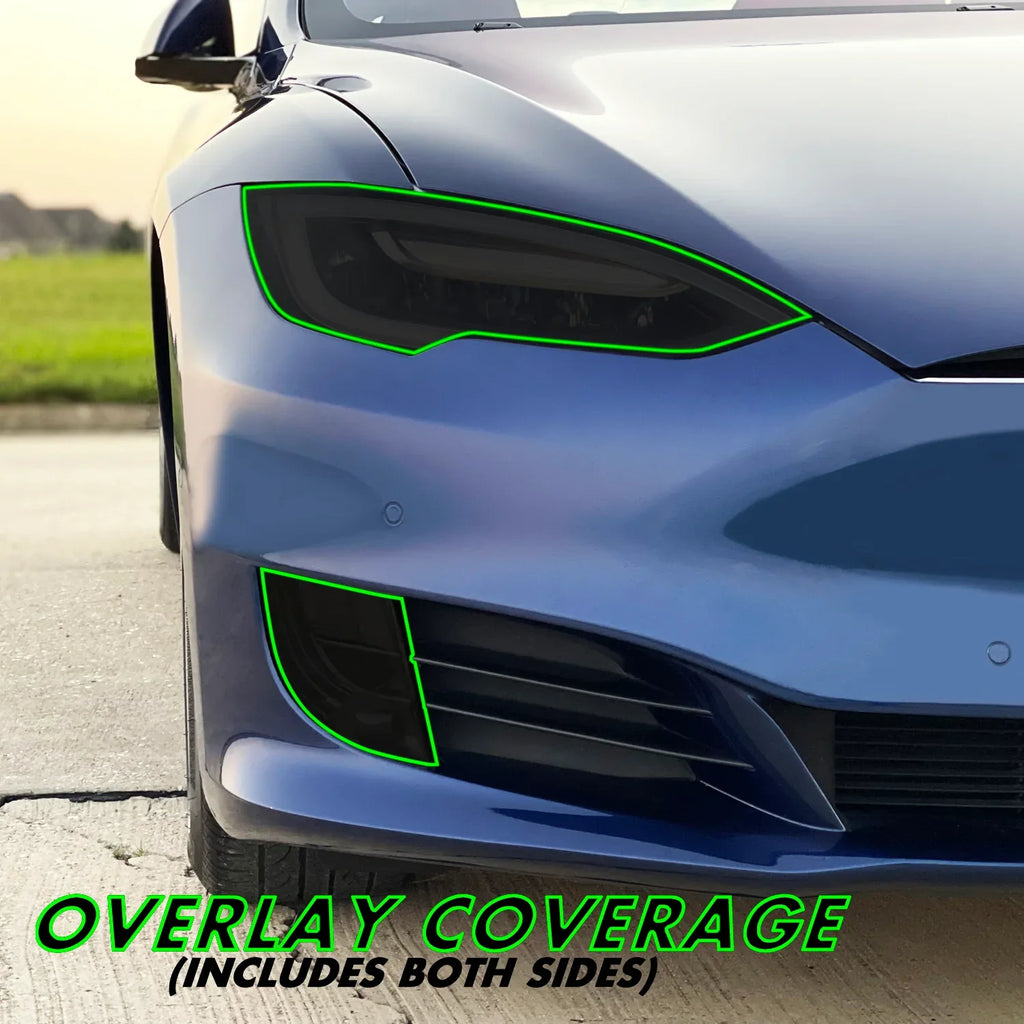 2012-2021 Tesla Model S | Headlight PreCut Tint Overlays