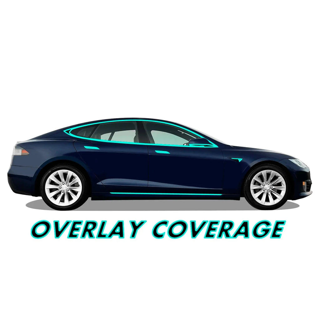 2012-2022 Tesla Model S | Window Trim + All Side Trim Chrome Delete PreCut Vinyl Wrap