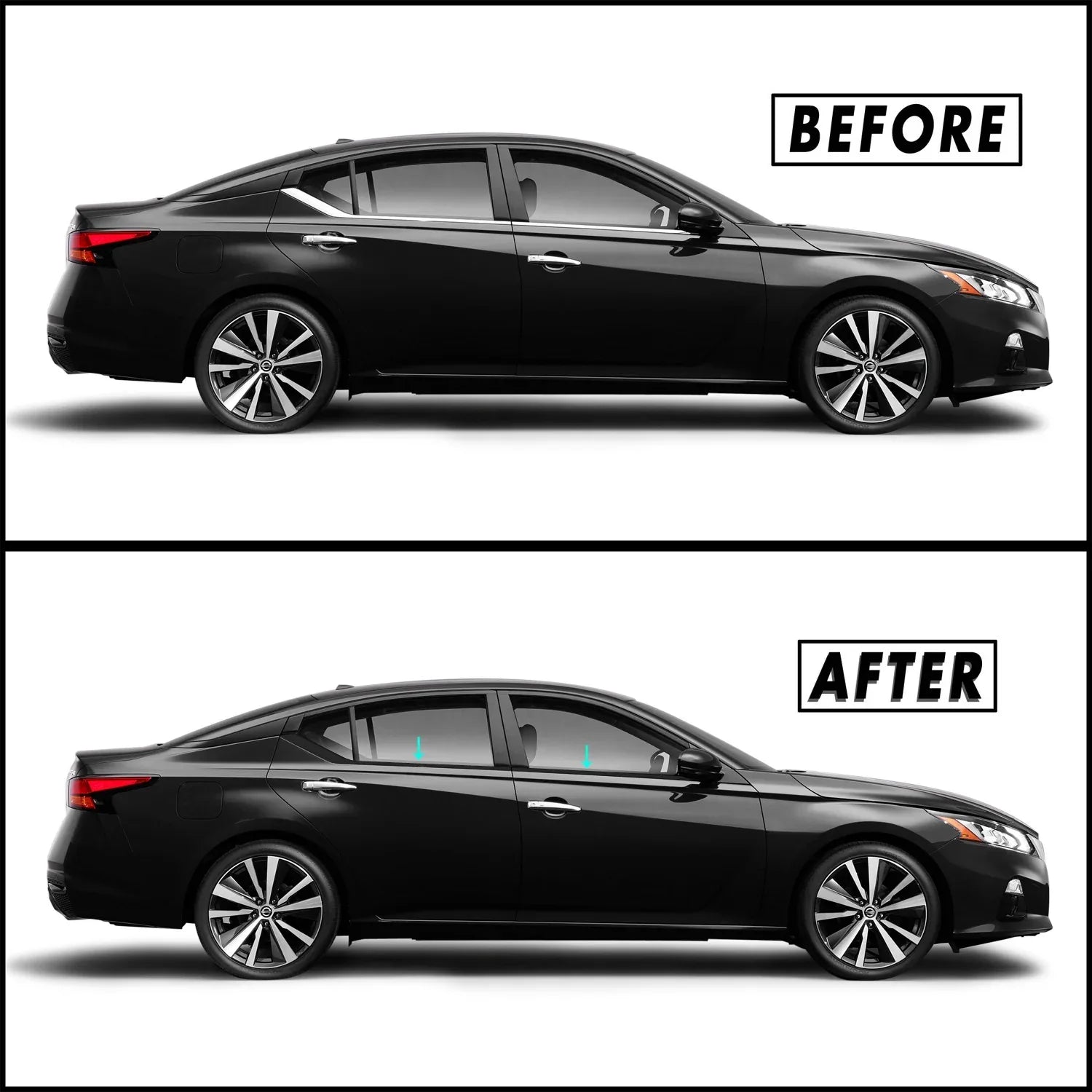 2019-2022 Nissan Altima | Window Trim Chrome Delete PreCut Vinyl Wrap