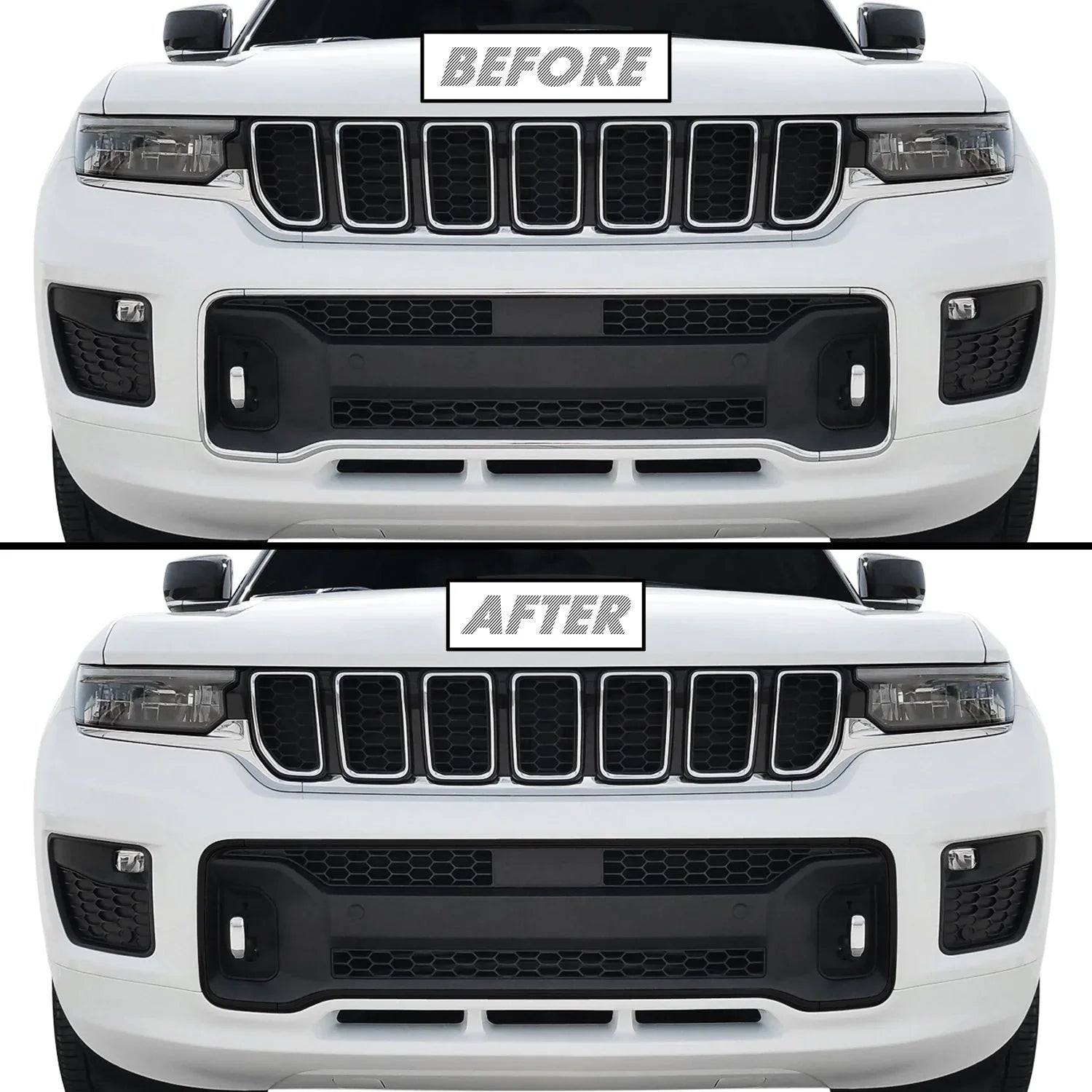 2022-2025 Jeep Grand Cherokee | Lower Grill Trim Chrome Delete PreCut Vinyl Wrap