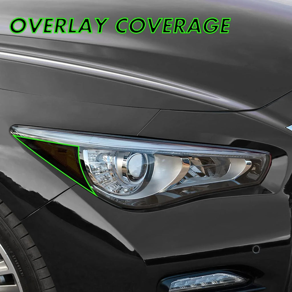 2014-2023 Infiniti Q50 | Headlight Side Marker PreCut Tint Overlays