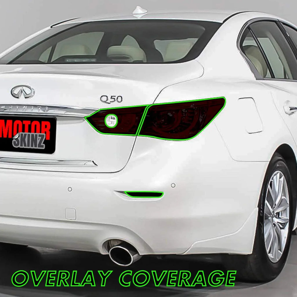 2014-2017 Infiniti Q50 | Tail Light Reverse Cutout PreCut Tint Overlays