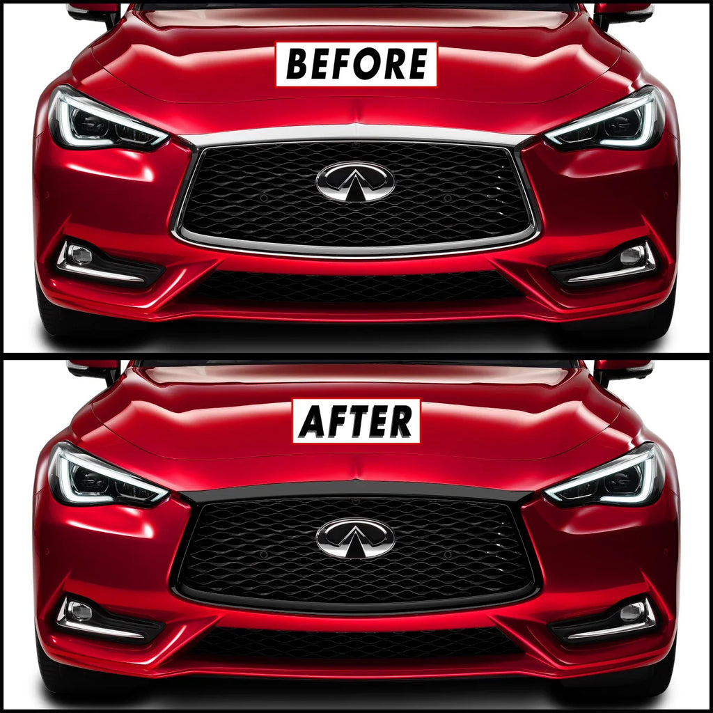 2017-2022 Infiniti Q60 | Front Grill Trim Chrome Delete PreCut Vinyl Wrap