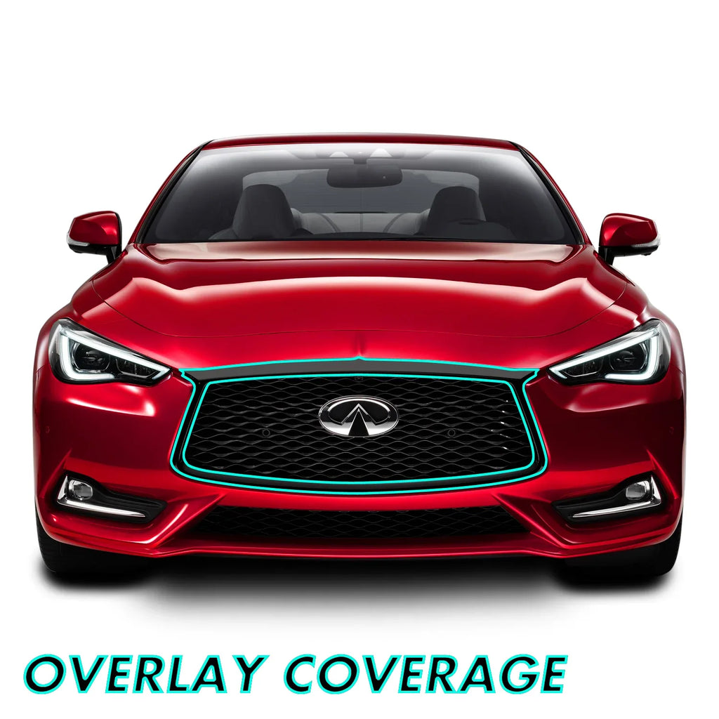 2017-2022 Infiniti Q60 | Front Grill Trim Chrome Delete PreCut Vinyl Wrap