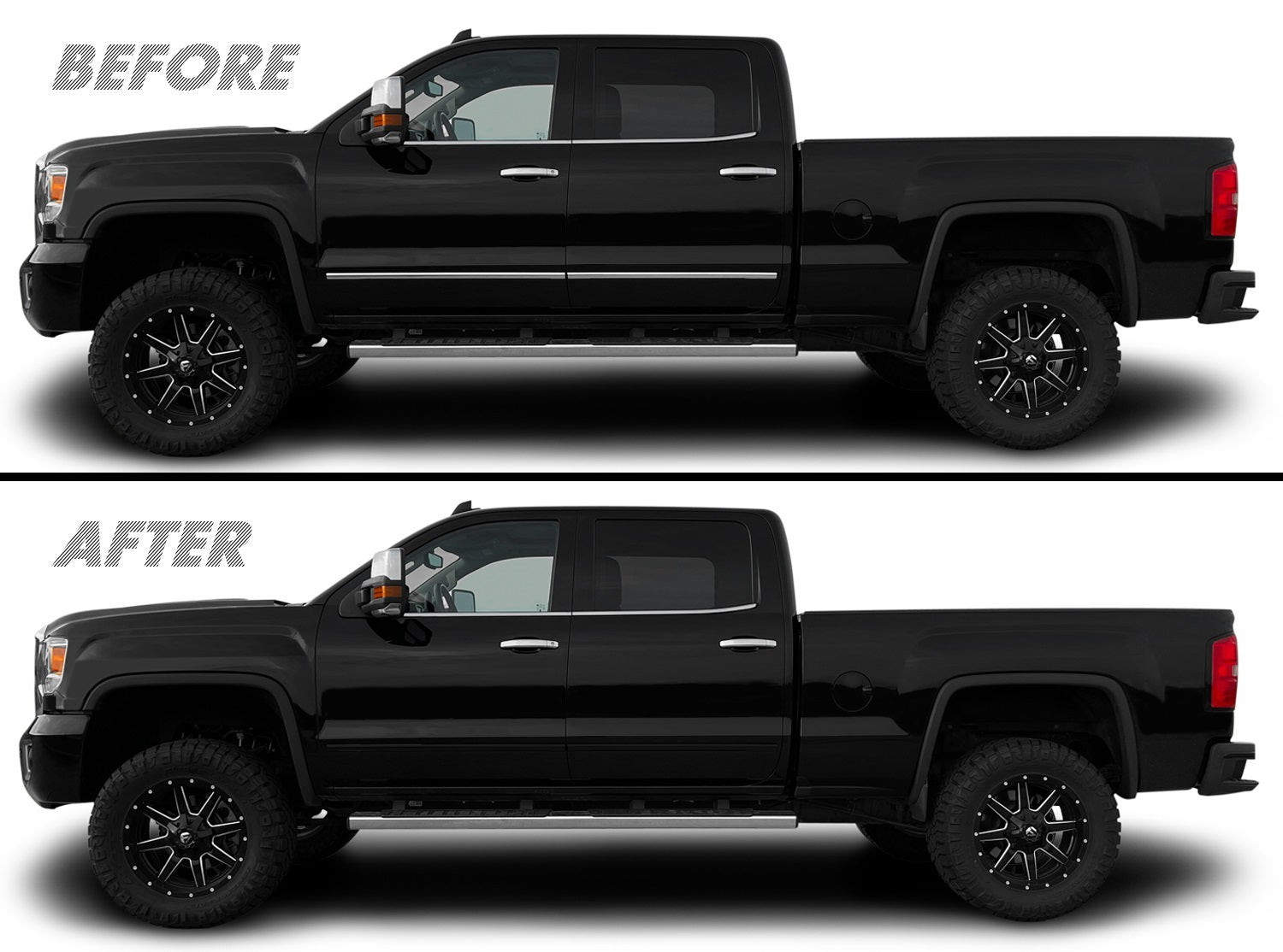 2015-2019 GMC Sierra 2500 / 3500 | Door Molding Trim Chrome Delete