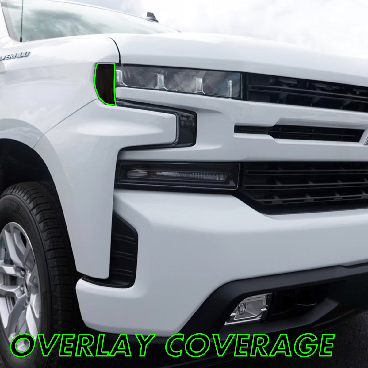 20192021 Chevrolet Silverado Headlight Side Marker PreCut Tint Over
