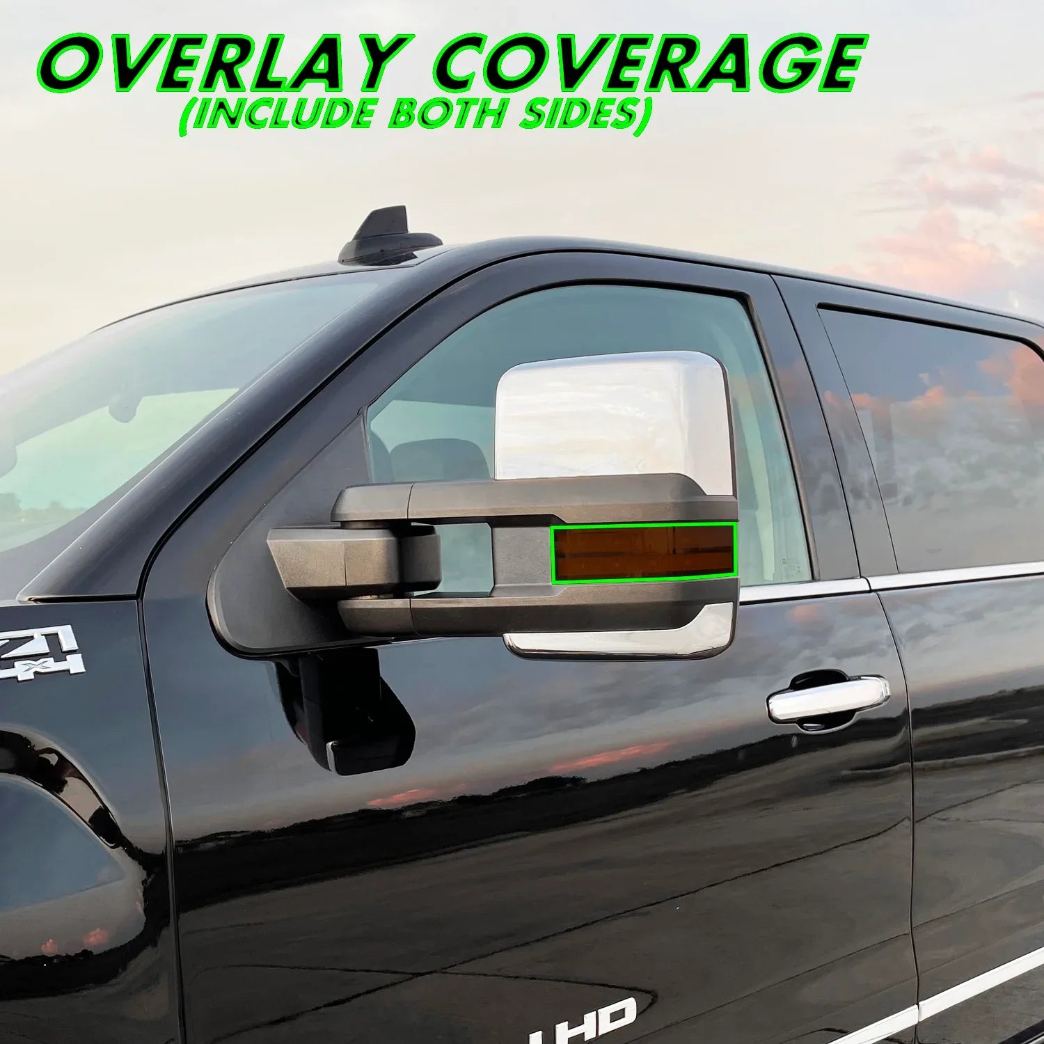 2015-2019 GMC Sierra 2500 / 3500 | Mirror Turn Signal PreCut Tint Overlays